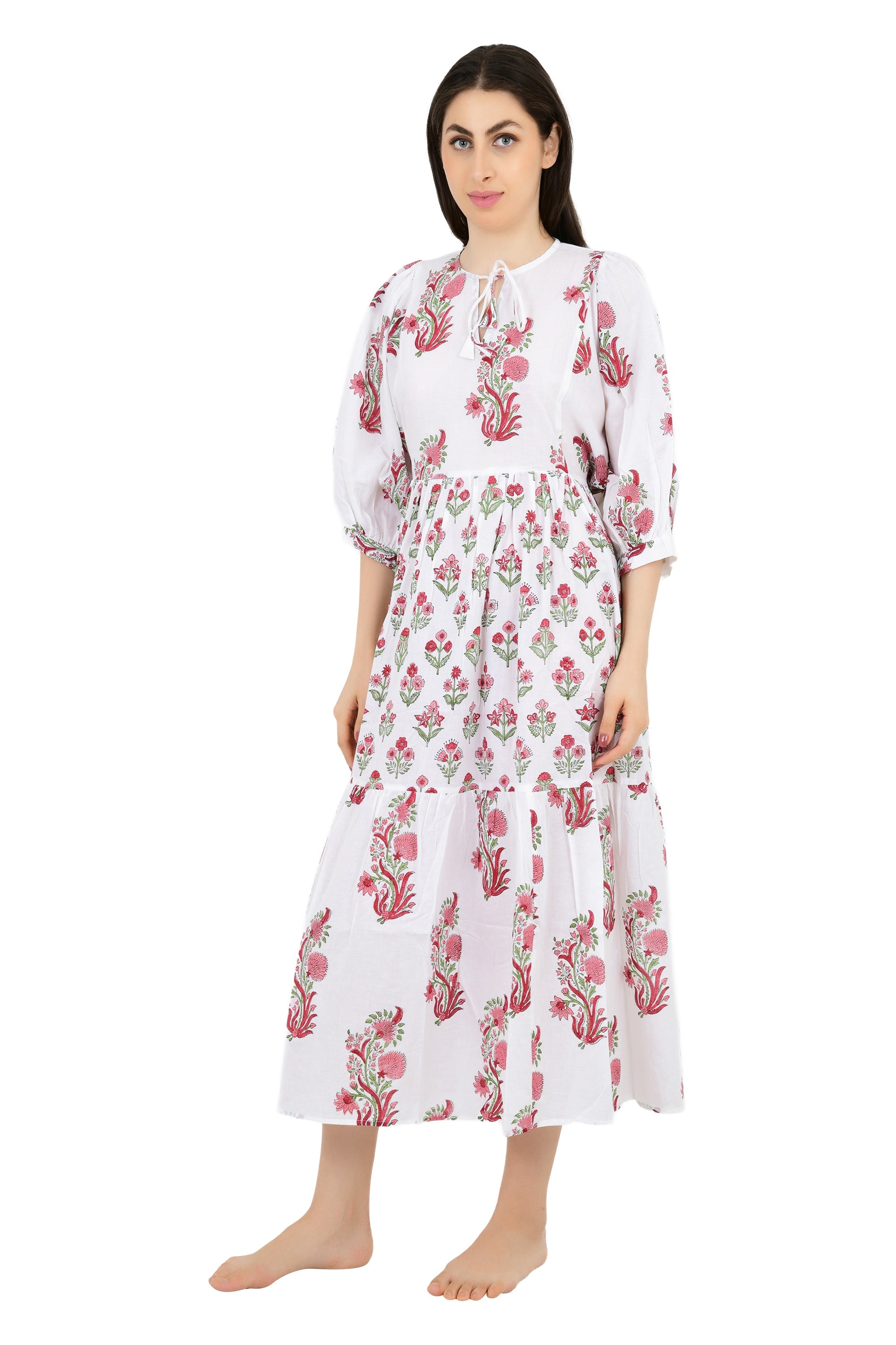 Boho Pure Cotton Maxi Dress Soft Breathable Sustainable Clothing For All Occasions | Perfect Gift For Her