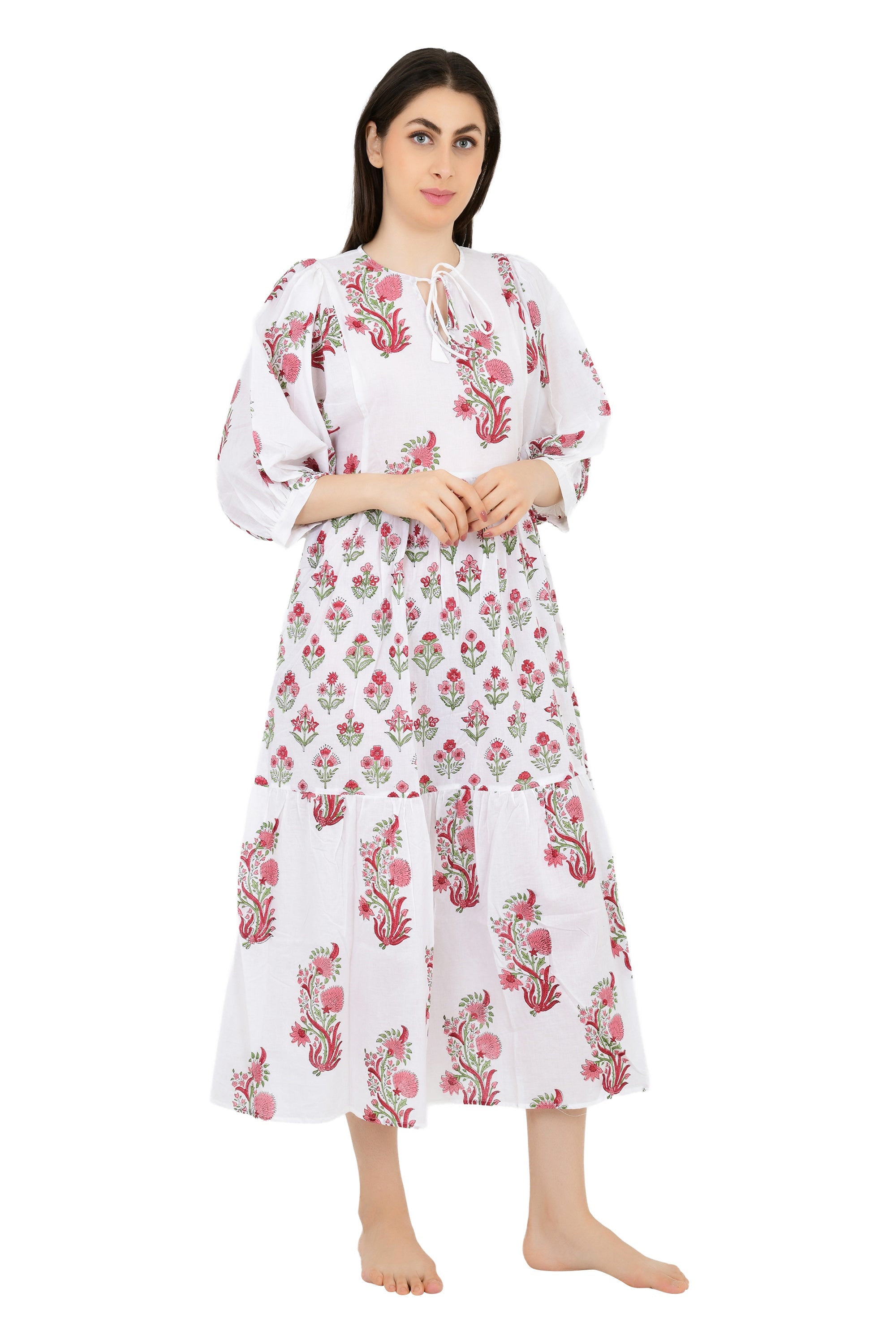 Boho Pure Cotton Maxi Dress Soft Breathable Sustainable Clothing For All Occasions | Perfect Gift For Her
