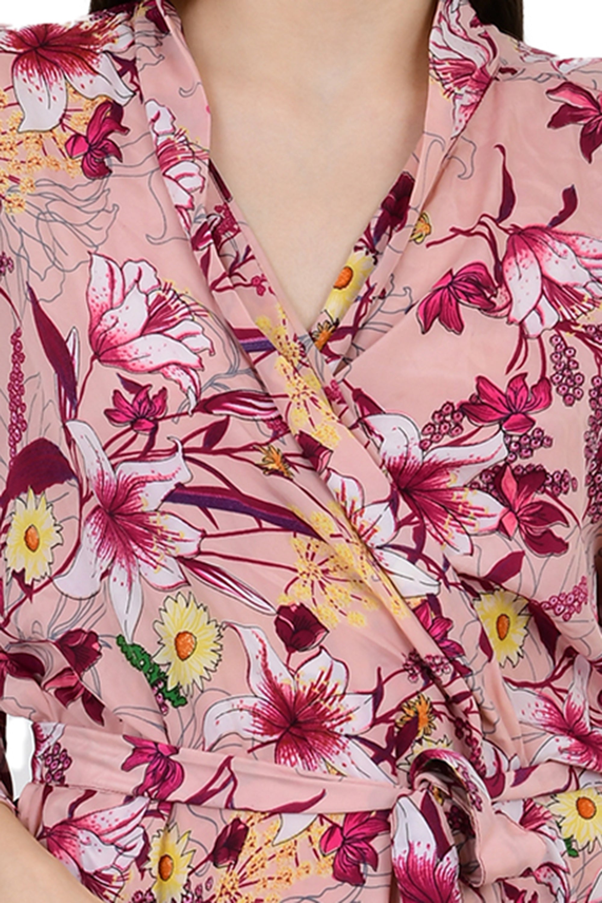 Floral Silk Blend Kimono Robe: Handmade Sari Fabric, Plus Size