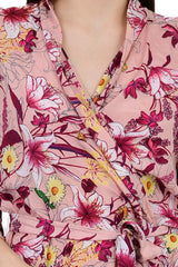 Floral Silk Blend Kimono Robe: Handmade Sari Fabric, Plus Size