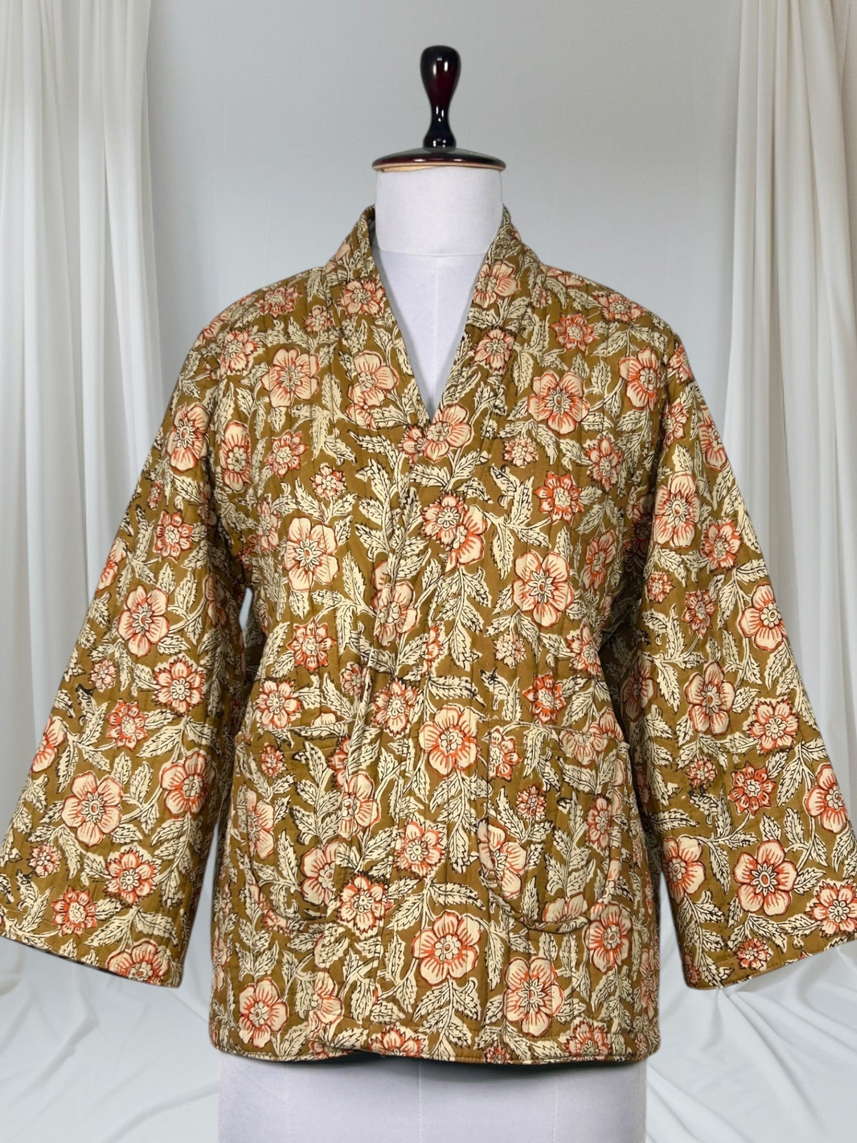 Cotton Quilted Reversible Women Jacket | Free Spirit Bohemian Charm Floral Coat | Earthy Vibes Warm Cozy Fall Winter Outerwear, Gift for Her