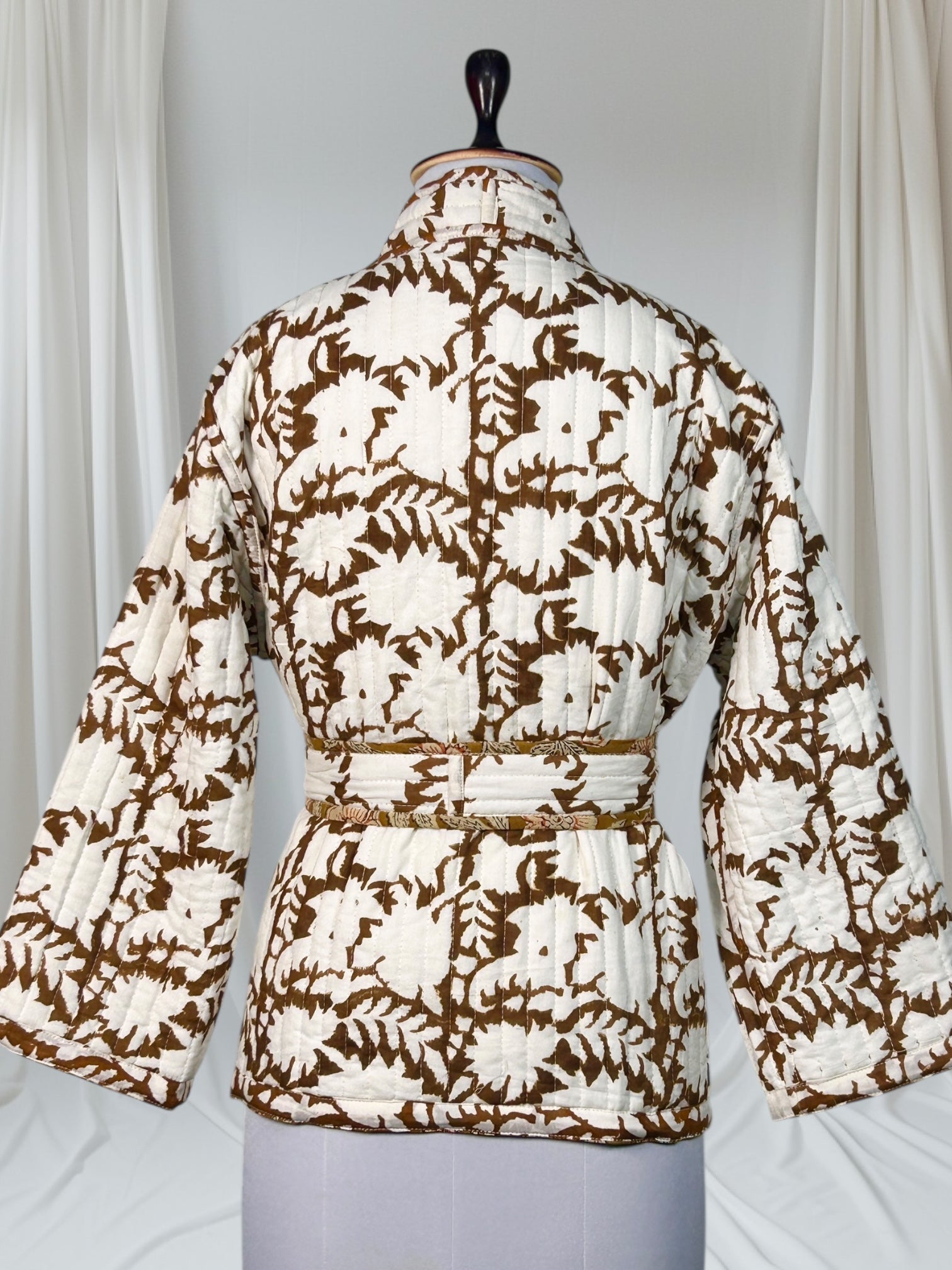 Cotton Quilted Reversible Women Jacket | Free Spirit Bohemian Charm Floral Coat | Earthy Vibes Warm Cozy Fall Winter Outerwear, Gift for Her