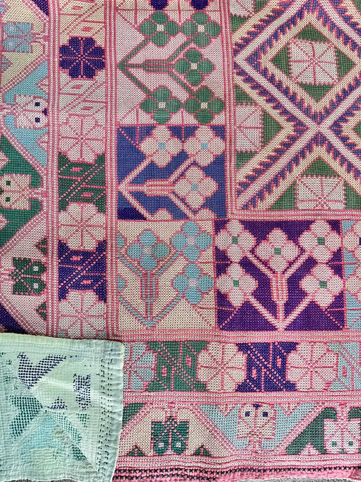 Hand Embroidery Vintage Throw Sofa Cover Bedspread Blanket Style 1543
