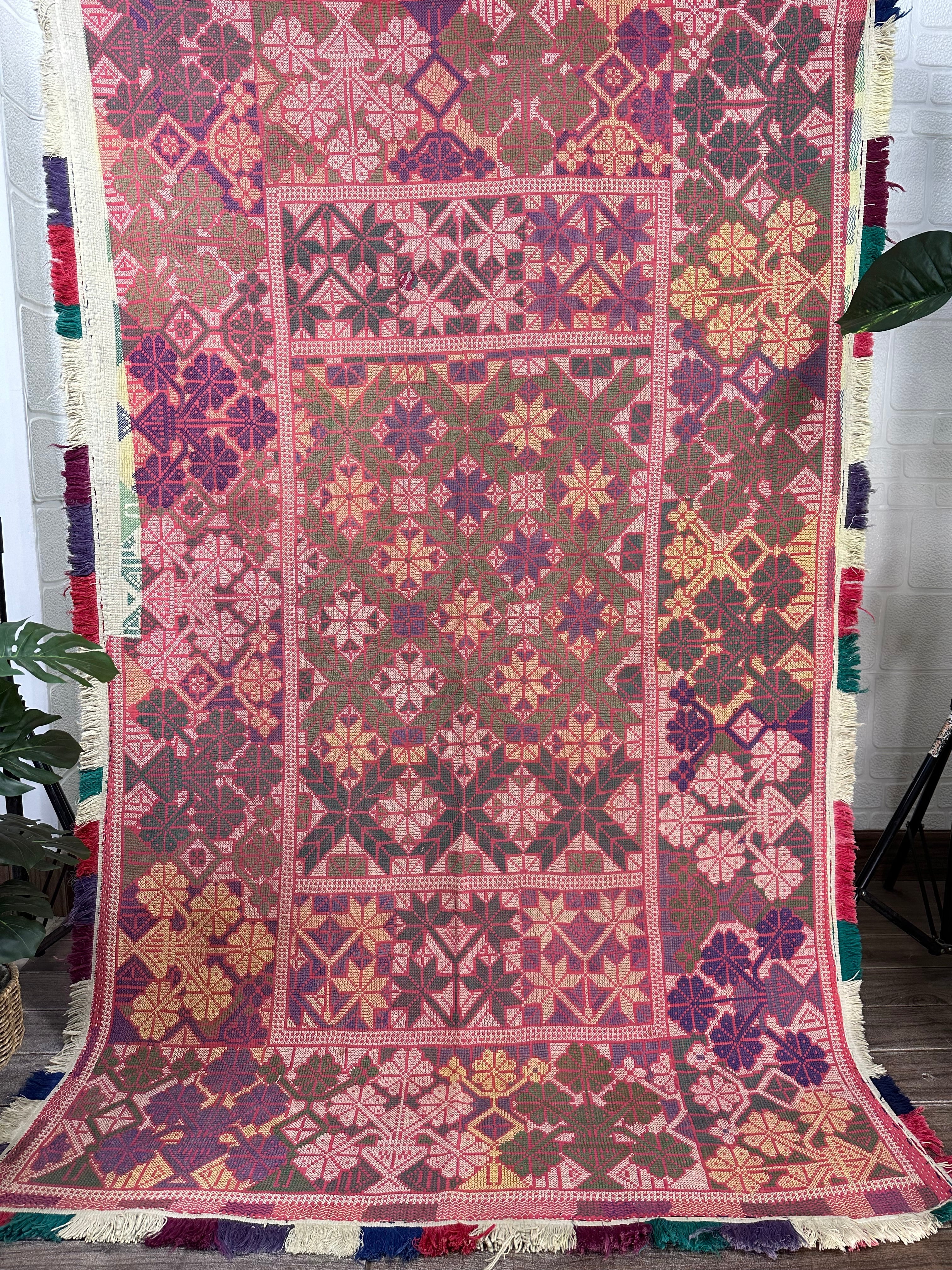 Hand Embroidery Vintage Throw Sofa Cover Bedspread Blanket Style 1538