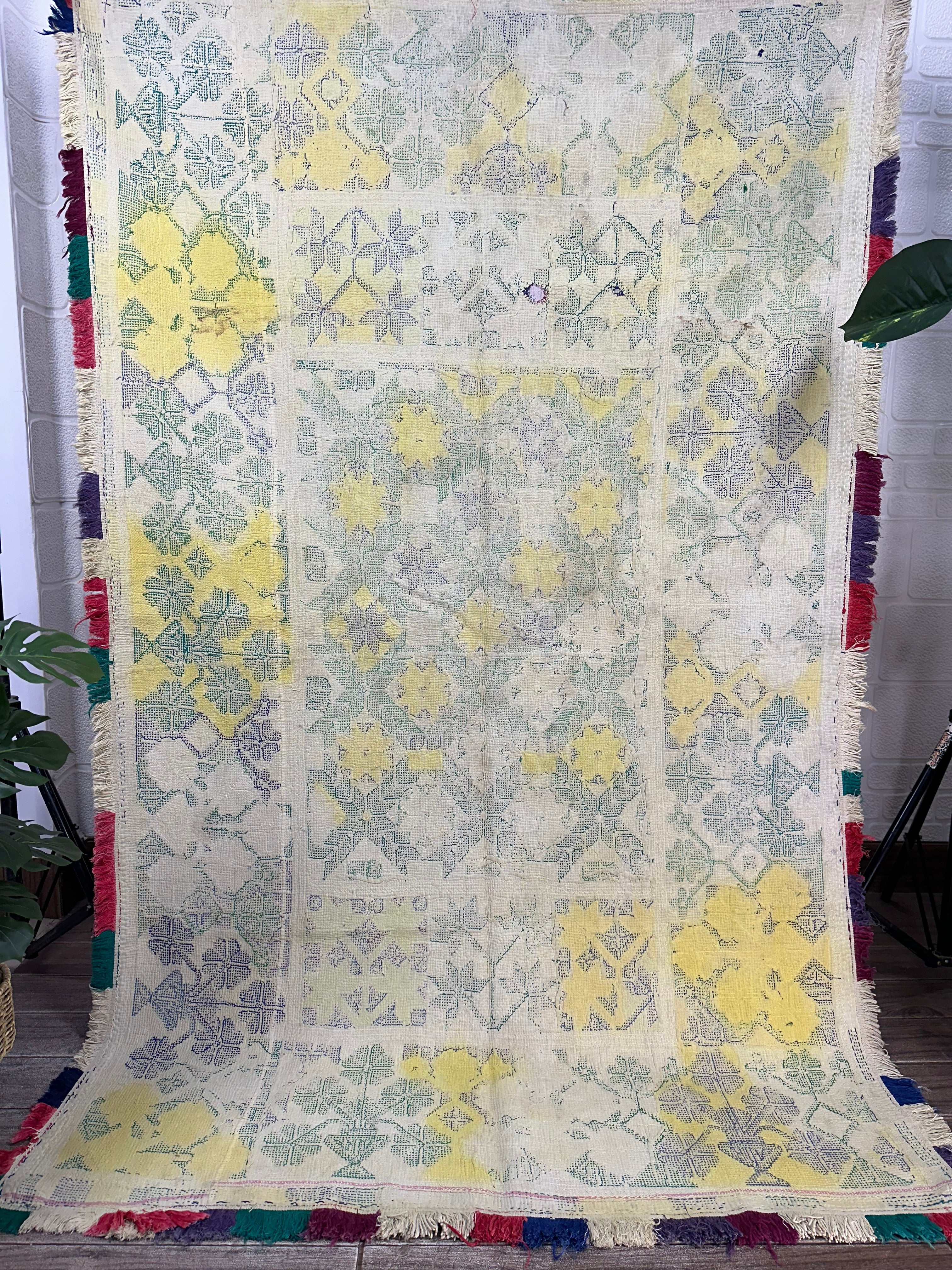 Hand Embroidery Vintage Throw Sofa Cover Bedspread Blanket Style 1538