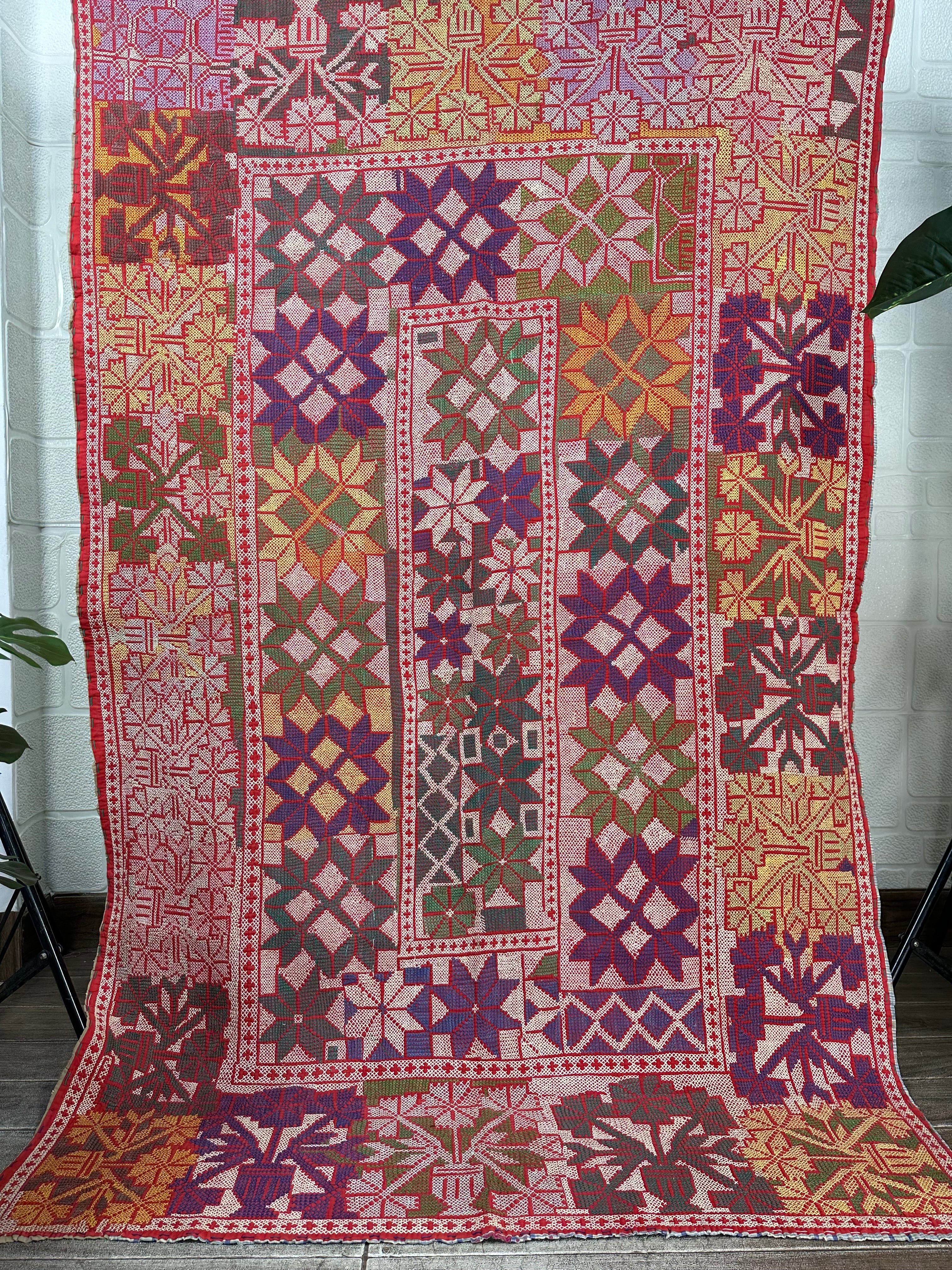 Hand Embroidery Vintage Throw Sofa Cover Bedspread Blanket Style 1535