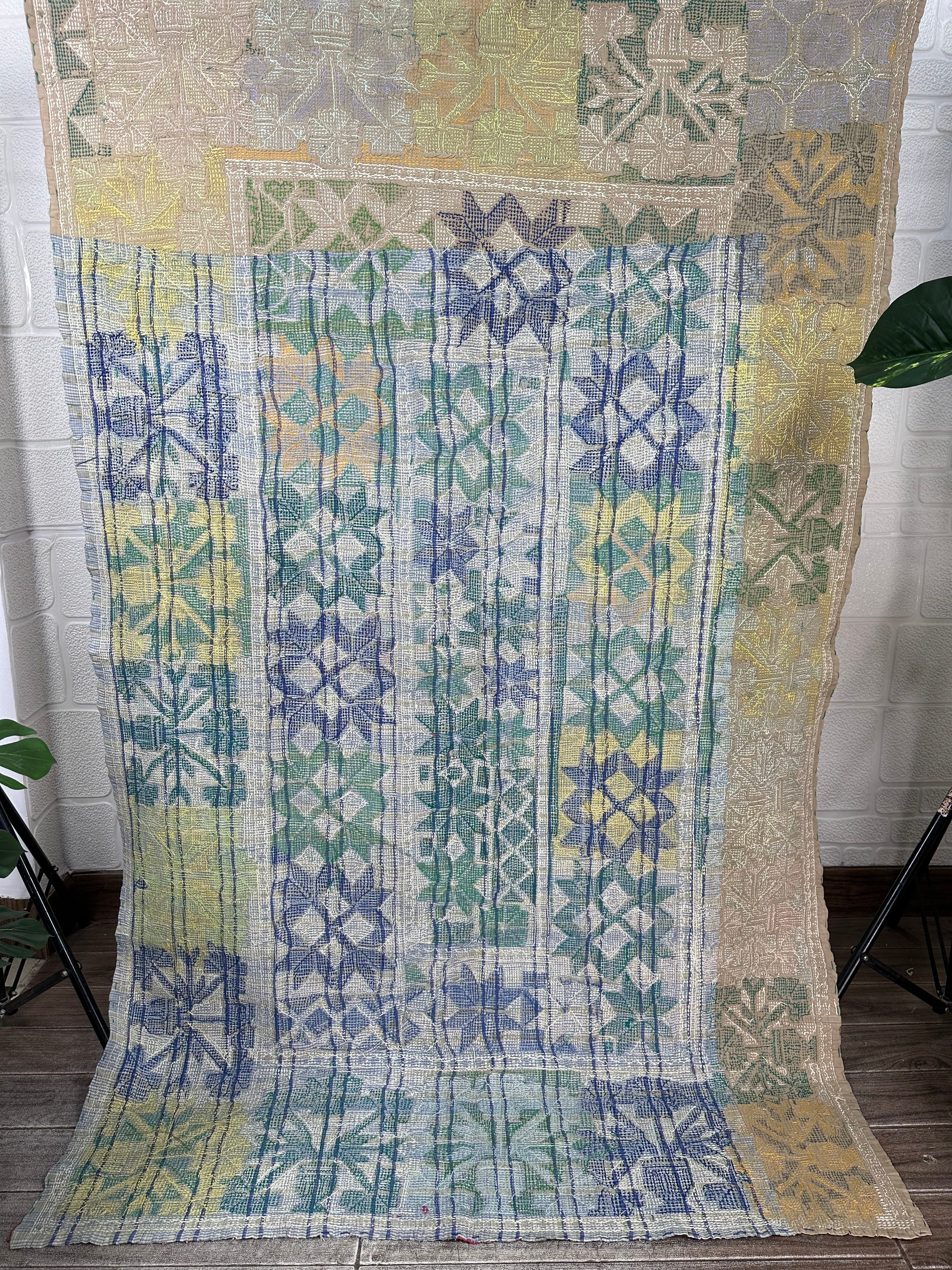 Hand Embroidery Vintage Throw Sofa Cover Bedspread Blanket Style 1535