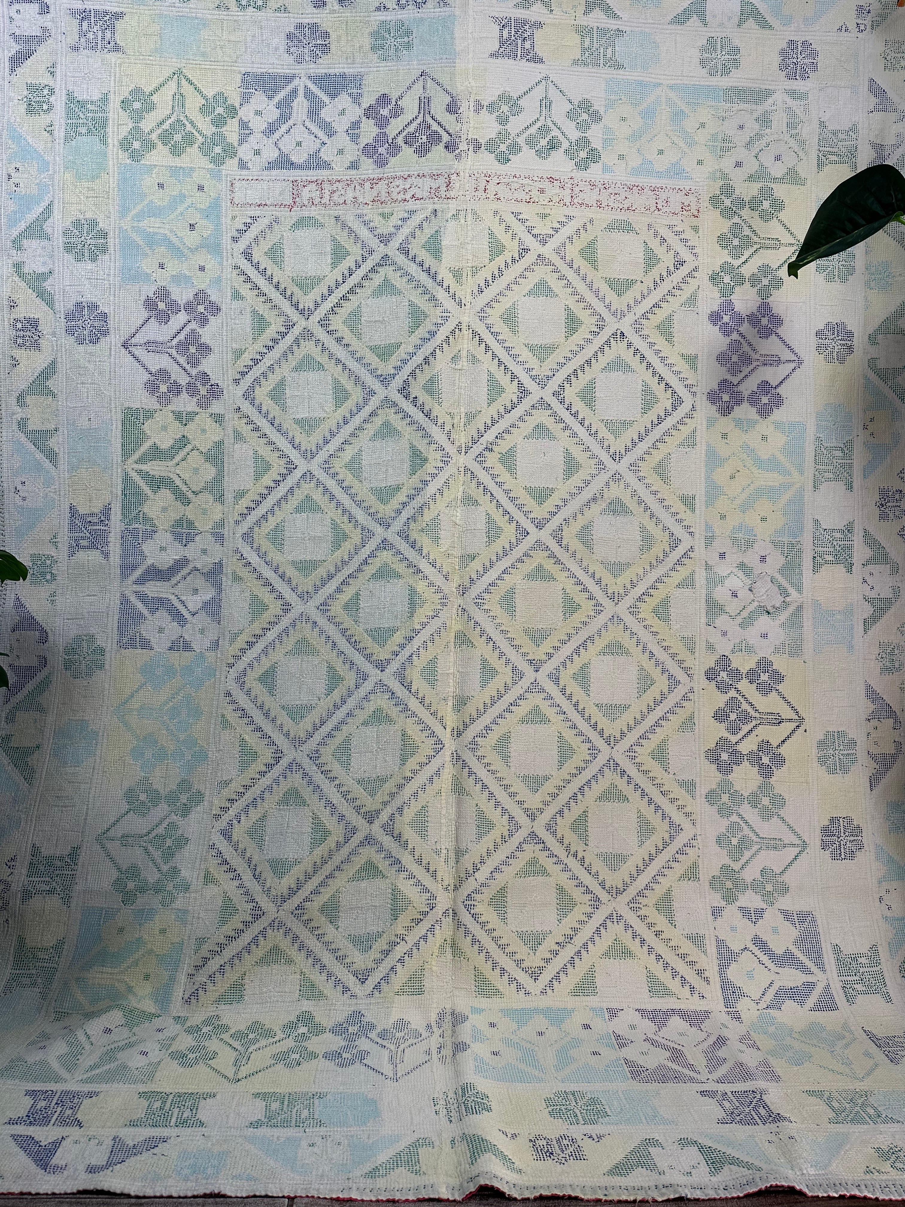 Hand Embroidery Vintage Throw Sofa Cover Bedspread Blanket Style 1543