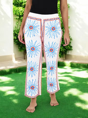 Boho Harem Pants Gift for Her – Handmade Embroidered Suzani Festival Pants, Boho Hippie Lounge Pajamas with Pockets, Unique Floral Yoga Pant