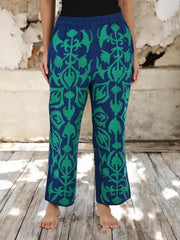 Boho Harem Pants Gift for Her – Handmade Embroidered Suzani Festival Pants, Boho Hippie Lounge Pajamas with Pockets, Unique Floral Yoga Pant