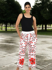 Boho Harem Pants Gift for Her – Handmade Embroidered Suzani Festival Pants, Boho Hippie Lounge Pajamas with Pockets, Unique Floral Yoga Pant