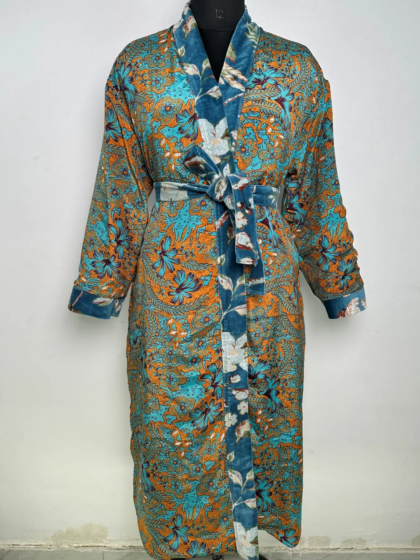Luxury Velvet Women Kimono | Boho Dressing Gown Reversible With Lining, Womens Clothing Bridal Robe, Smoking Jacket For Him Spa Gift For Her
