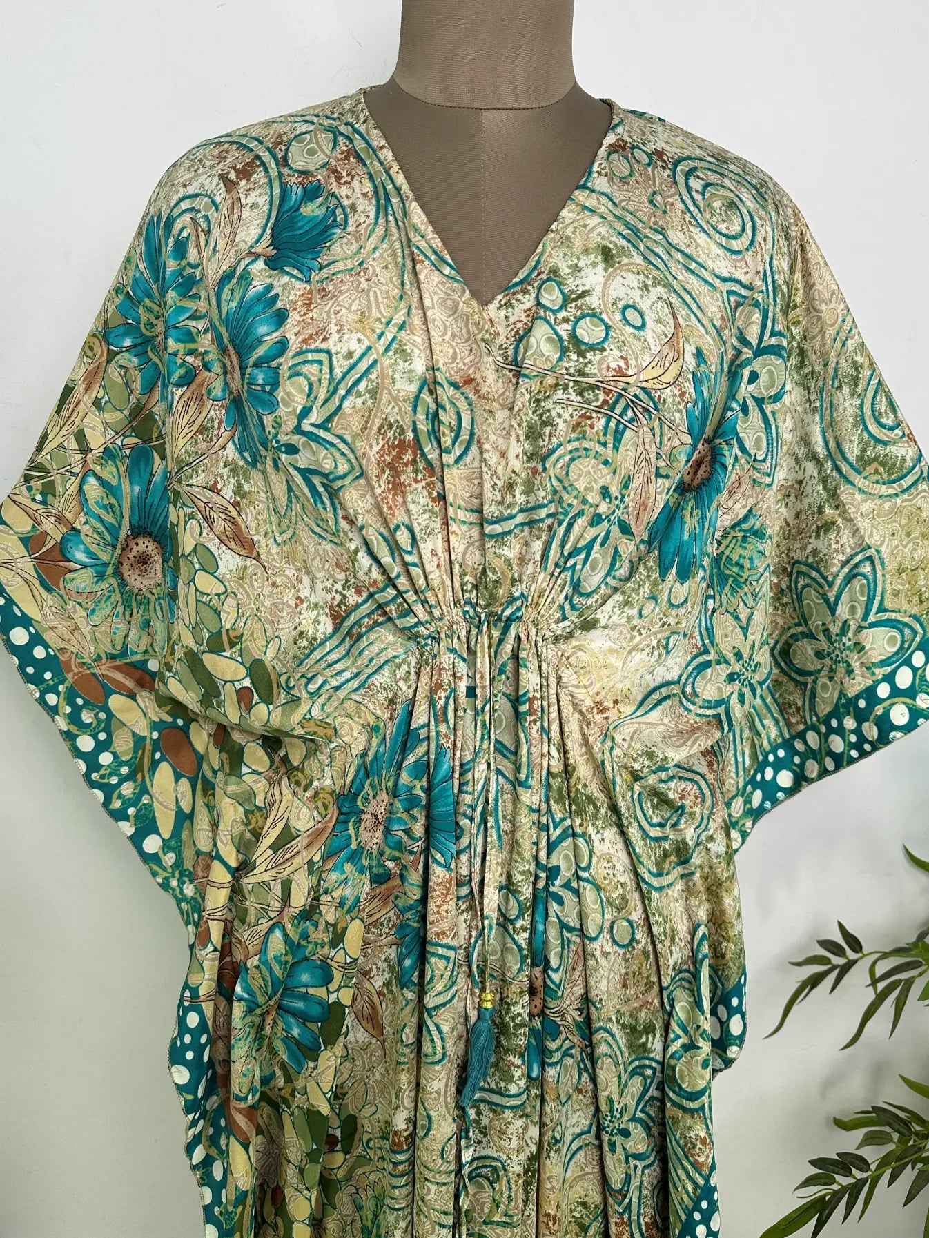 Kaftan Dress | Recycle Silky Soft Women Clothing, Oversize Resort Wear Caftan, Boho Beach Cover Up, Women Loose Fit Midi Dress, Gift for Her
