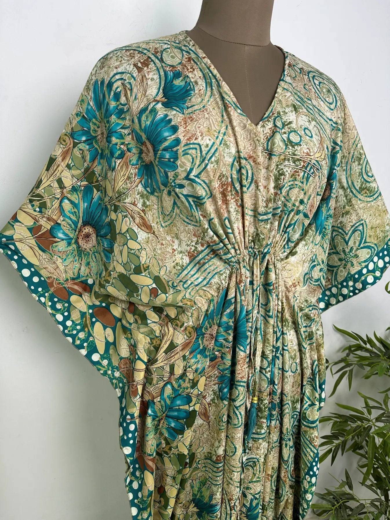 Kaftan Dress | Recycle Silky Soft Women Clothing, Oversize Resort Wear Caftan, Boho Beach Cover Up, Women Loose Fit Midi Dress, Gift for Her