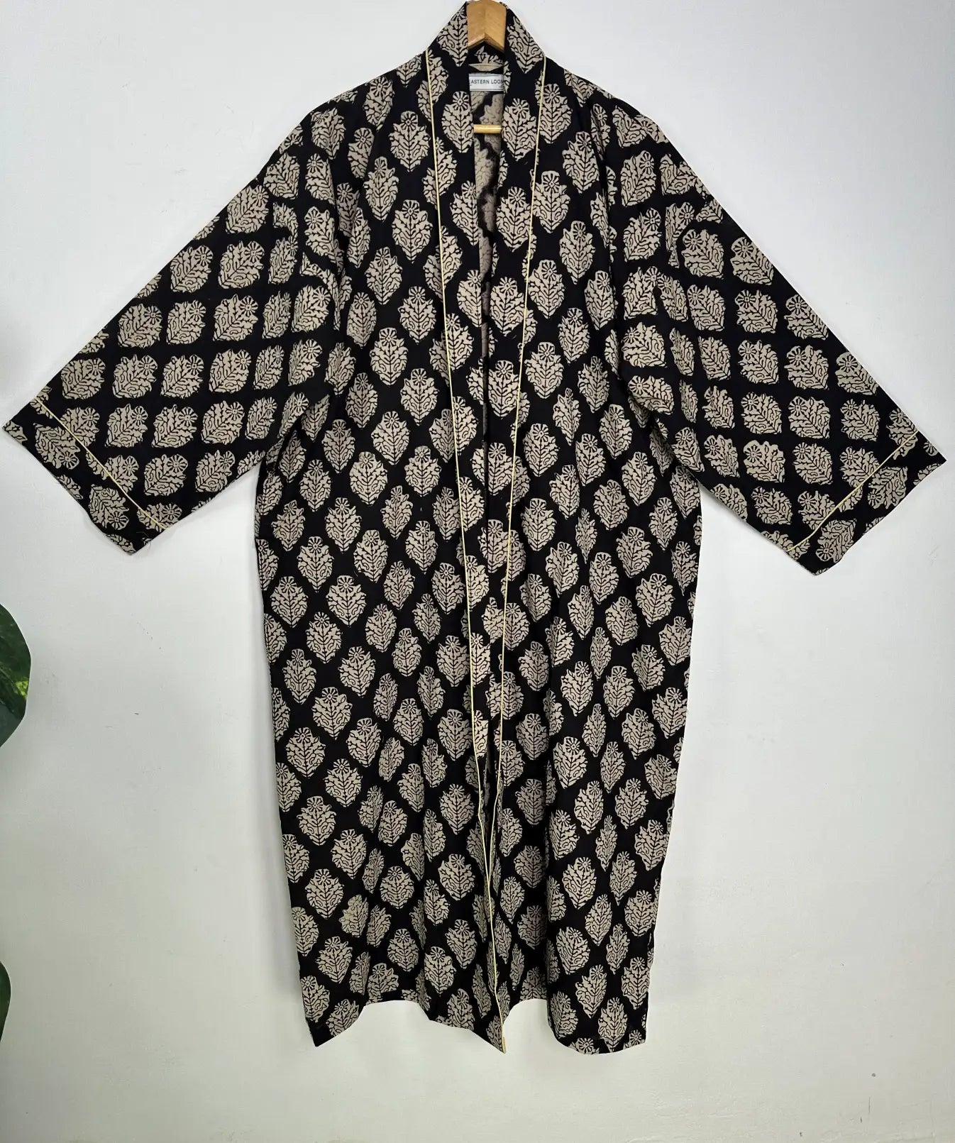 Mens Kimono Robe Cotton Handblock Dress, Indian Printed Man House Robe, Boho Beach Coverup Dressing Gown Lightweight Loungewear Gift For Him