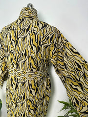 Mens Kimono Robe Cotton Handblock Dress, Indian Printed Man House Robe, Boho Beach Coverup Dressing Gown Lightweight Loungewear Gift For Him