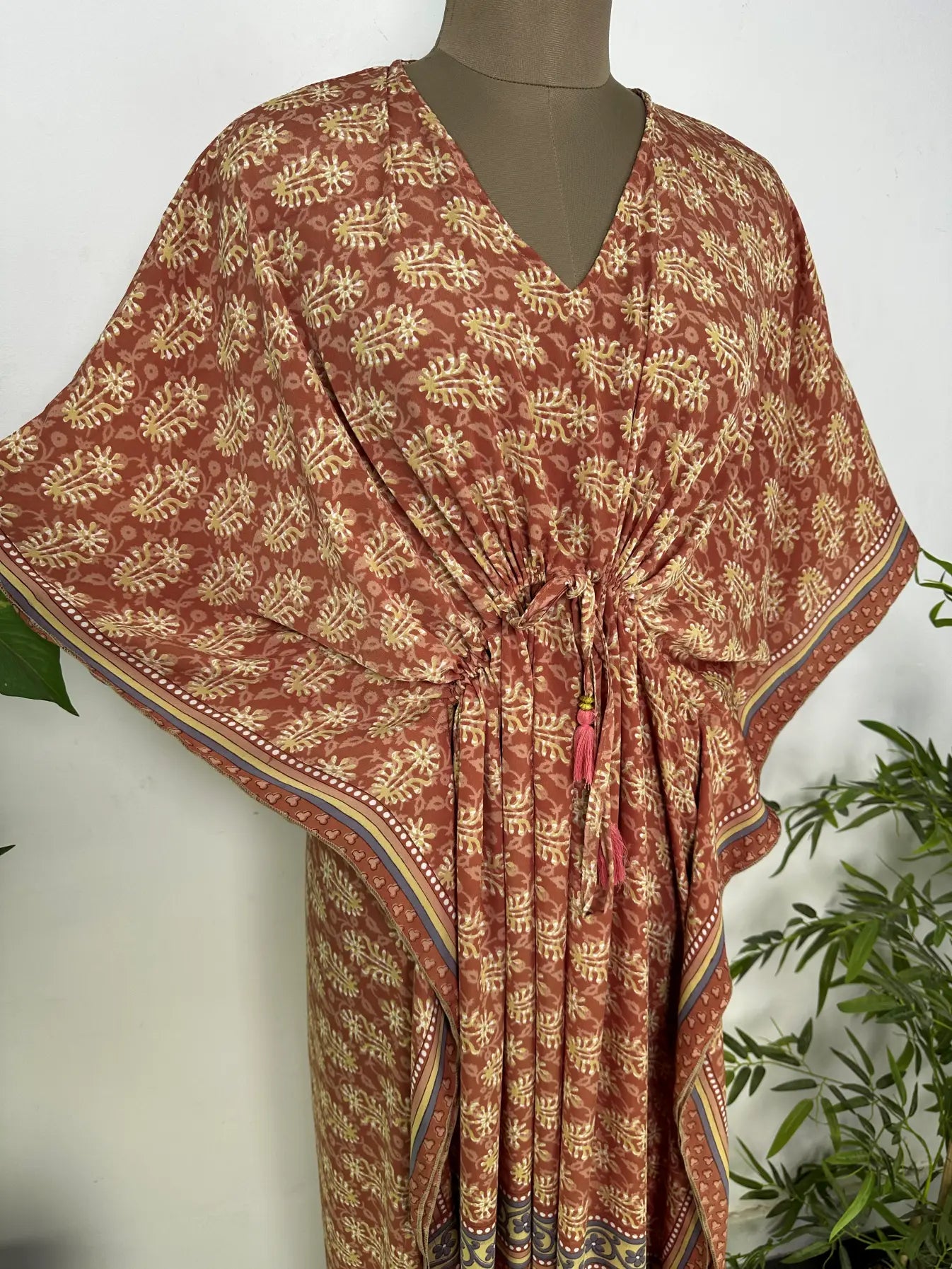 Boho Beach Cover Up Kaftan Dress | Oversize Resort Wear Caftan, Women Loose Fit Midi Dress, Recycle Silky Soft Women Clothing, Gift for Her