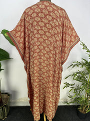 Boho Beach Cover Up Kaftan Dress | Oversize Resort Wear Caftan, Women Loose Fit Midi Dress, Recycle Silky Soft Women Clothing, Gift for Her