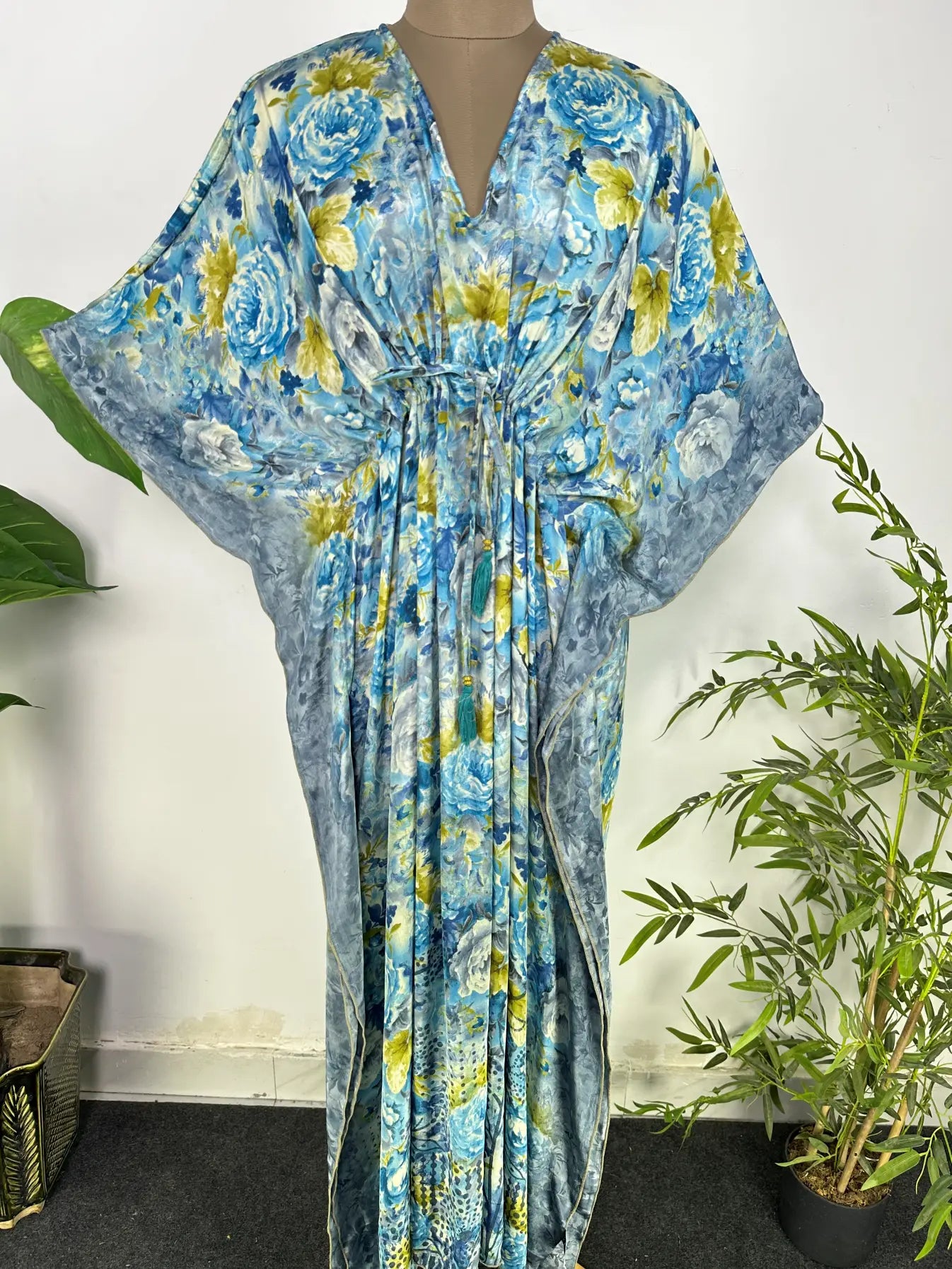 Kaftan Dress | Recycle Silky Soft Women Clothing, Oversize Resort Wear Caftan, Boho Beach Cover Up, Women Loose Fit Midi Dress, Gift for Her
