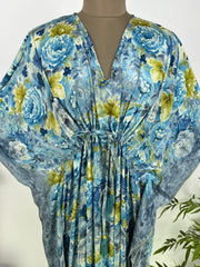 Kaftan Dress | Recycle Silky Soft Women Clothing, Oversize Resort Wear Caftan, Boho Beach Cover Up, Women Loose Fit Midi Dress, Gift for Her