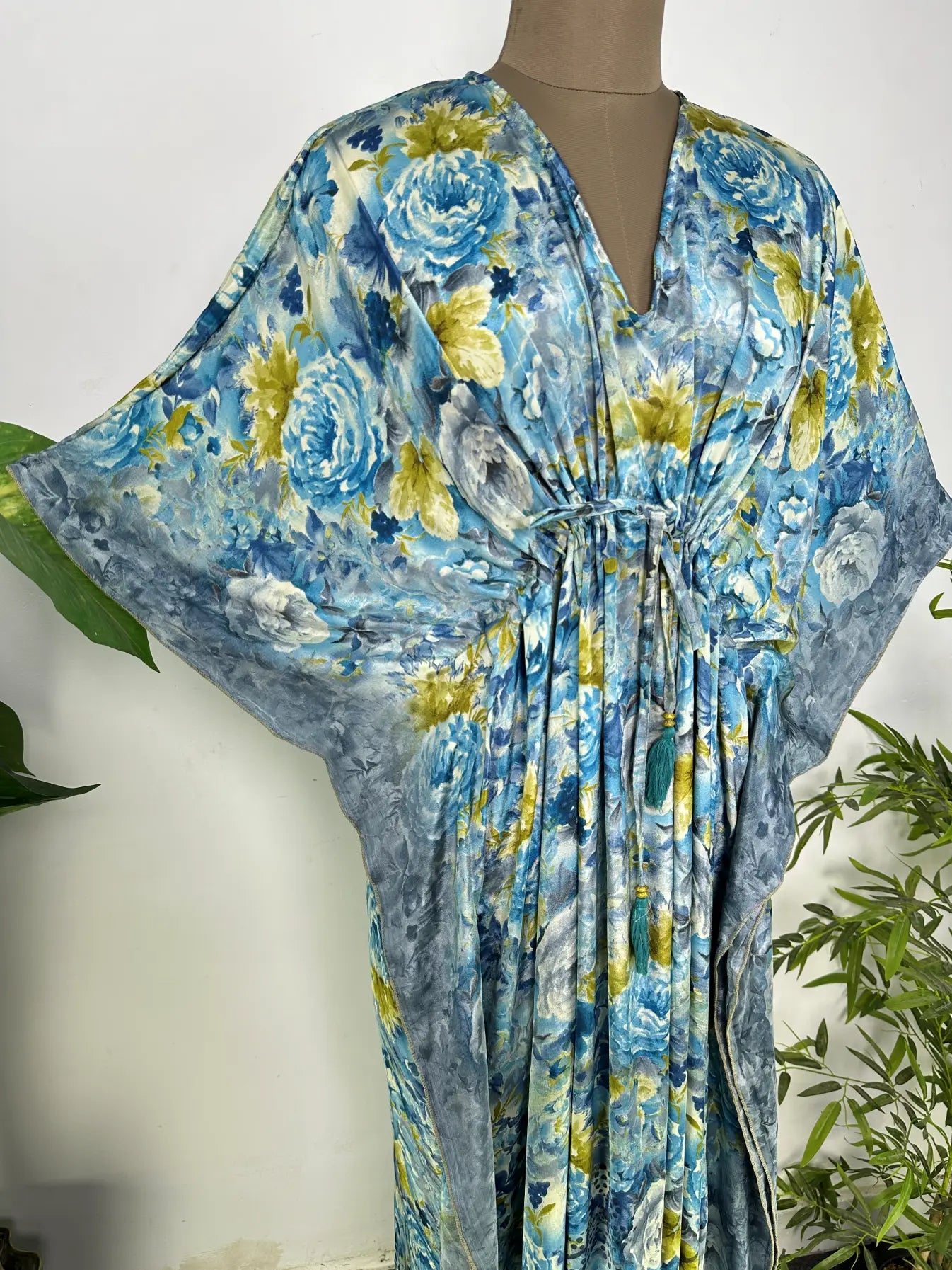 Kaftan Dress | Recycle Silky Soft Women Clothing, Oversize Resort Wear Caftan, Boho Beach Cover Up, Women Loose Fit Midi Dress, Gift for Her