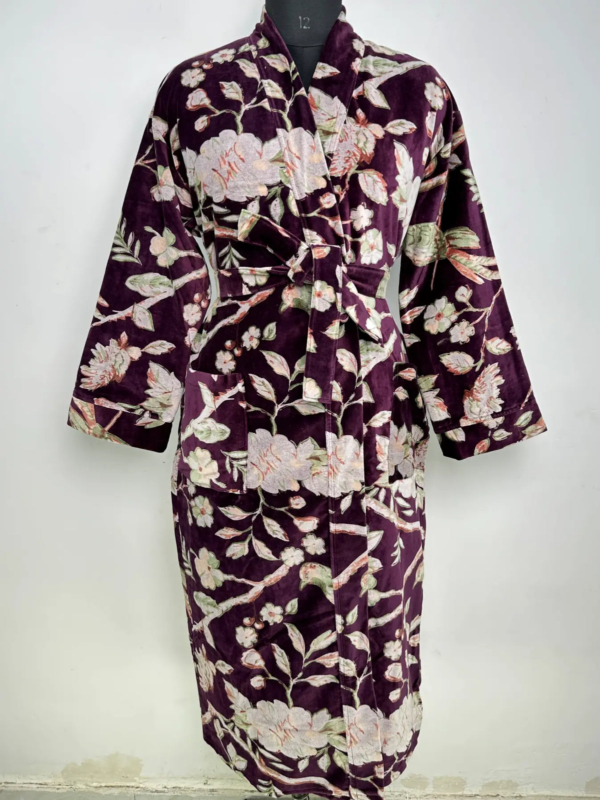 Luxury Velvet  Womens Kimono | Boho Reversible Dressing Gown With Lining, Womens Clothing, Bridal Robe, Smoking Jacket For Him, Spa Gift