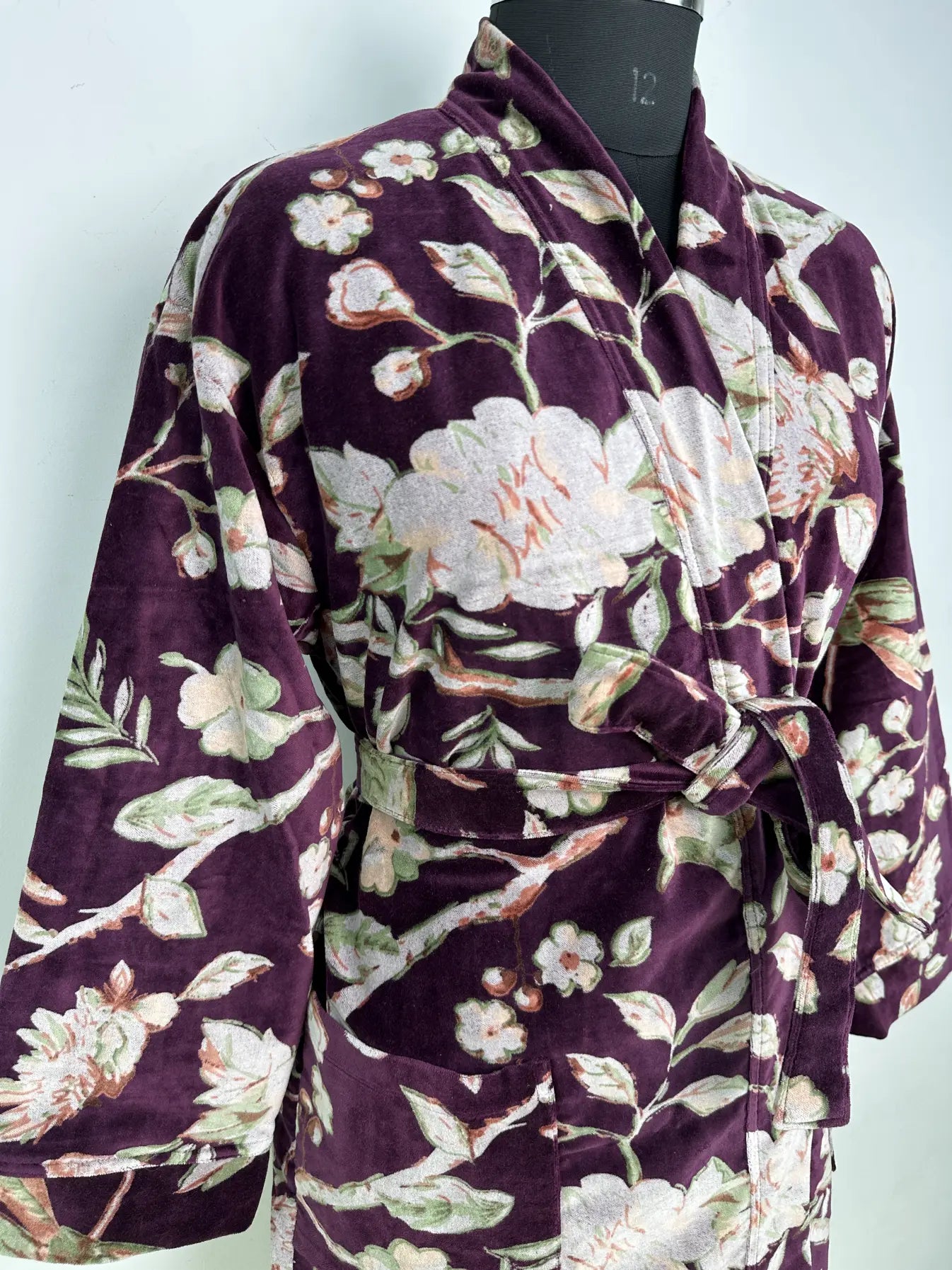Luxury Velvet  Womens Kimono | Boho Reversible Dressing Gown With Lining, Womens Clothing, Bridal Robe, Smoking Jacket For Him, Spa Gift