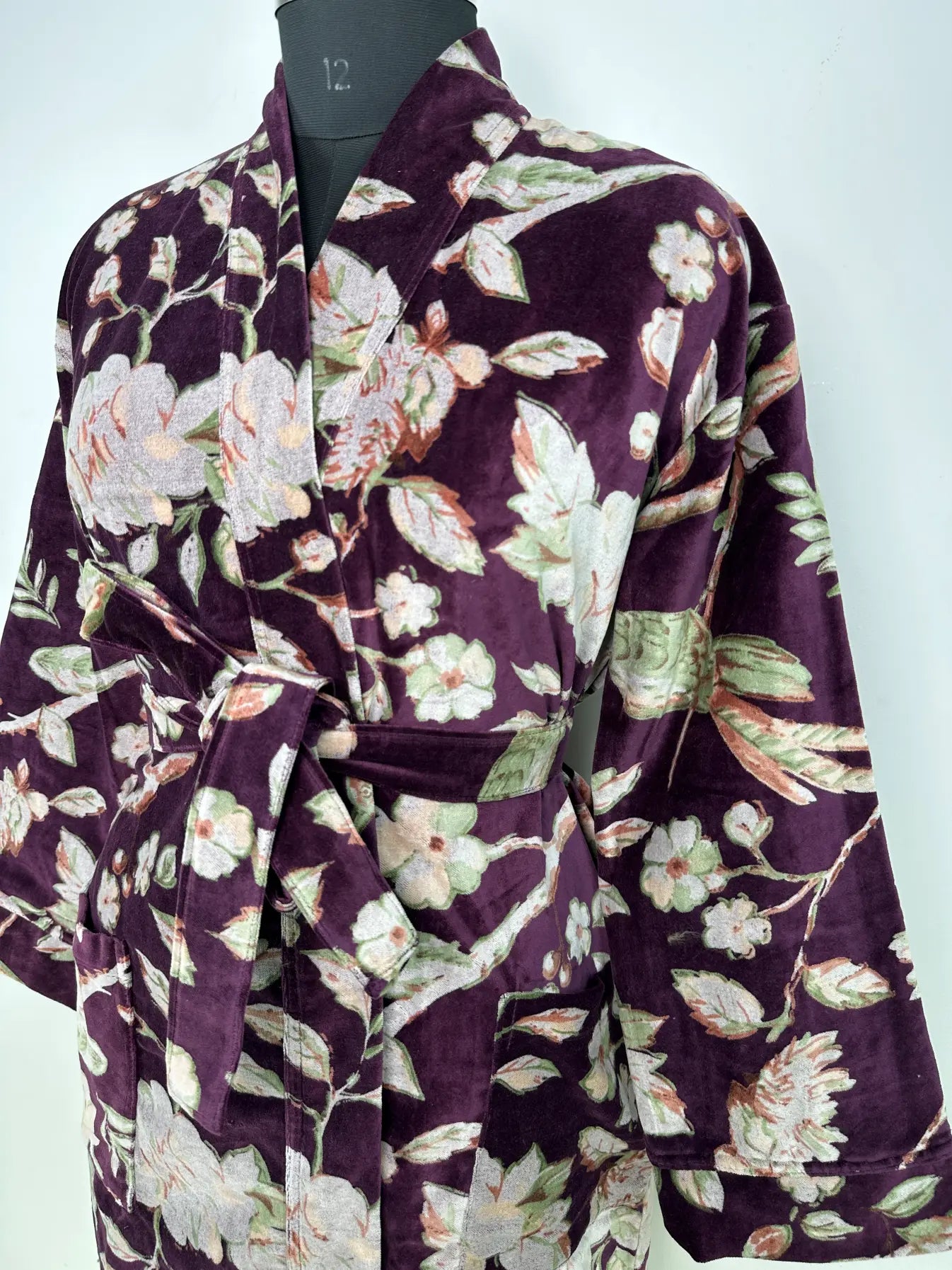 Luxury Velvet  Womens Kimono | Boho Reversible Dressing Gown With Lining, Womens Clothing, Bridal Robe, Smoking Jacket For Him, Spa Gift