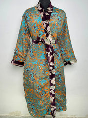 Luxury Velvet  Womens Kimono | Boho Reversible Dressing Gown With Lining, Womens Clothing, Bridal Robe, Smoking Jacket For Him, Spa Gift