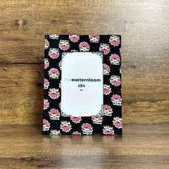Picture Frame Cotton Fabric Wrapped Desktop Photo Frame | Floral Print Handmade Recycle Paper Stand Sustainable Gift Idea Eco Friendly Decor