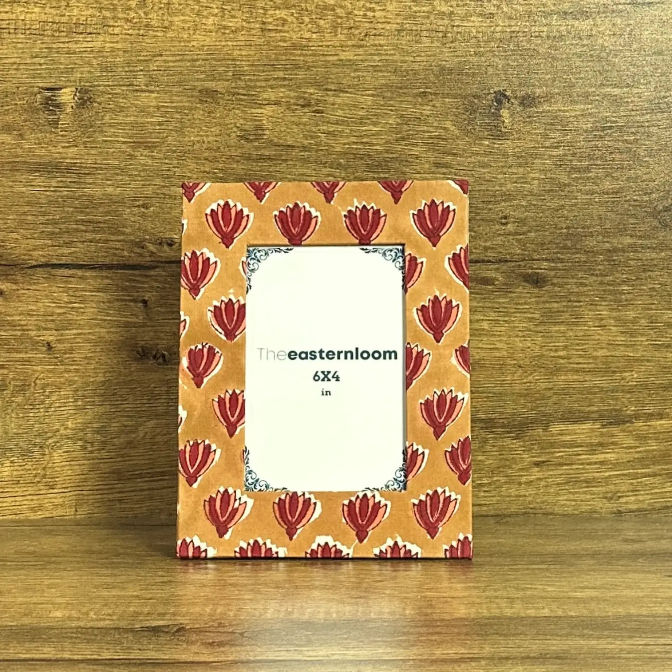 Picture Frame Cotton Fabric Wrapped Desktop Photo Frame | Floral Print Handmade Recycle Paper Stand Sustainable Gift Idea Eco Friendly Decor