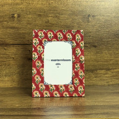 Picture Frame Cotton Fabric Wrapped Desktop Photo Frame | Floral Print Handmade Recycle Paper Stand Sustainable Gift Idea Eco Friendly Decor