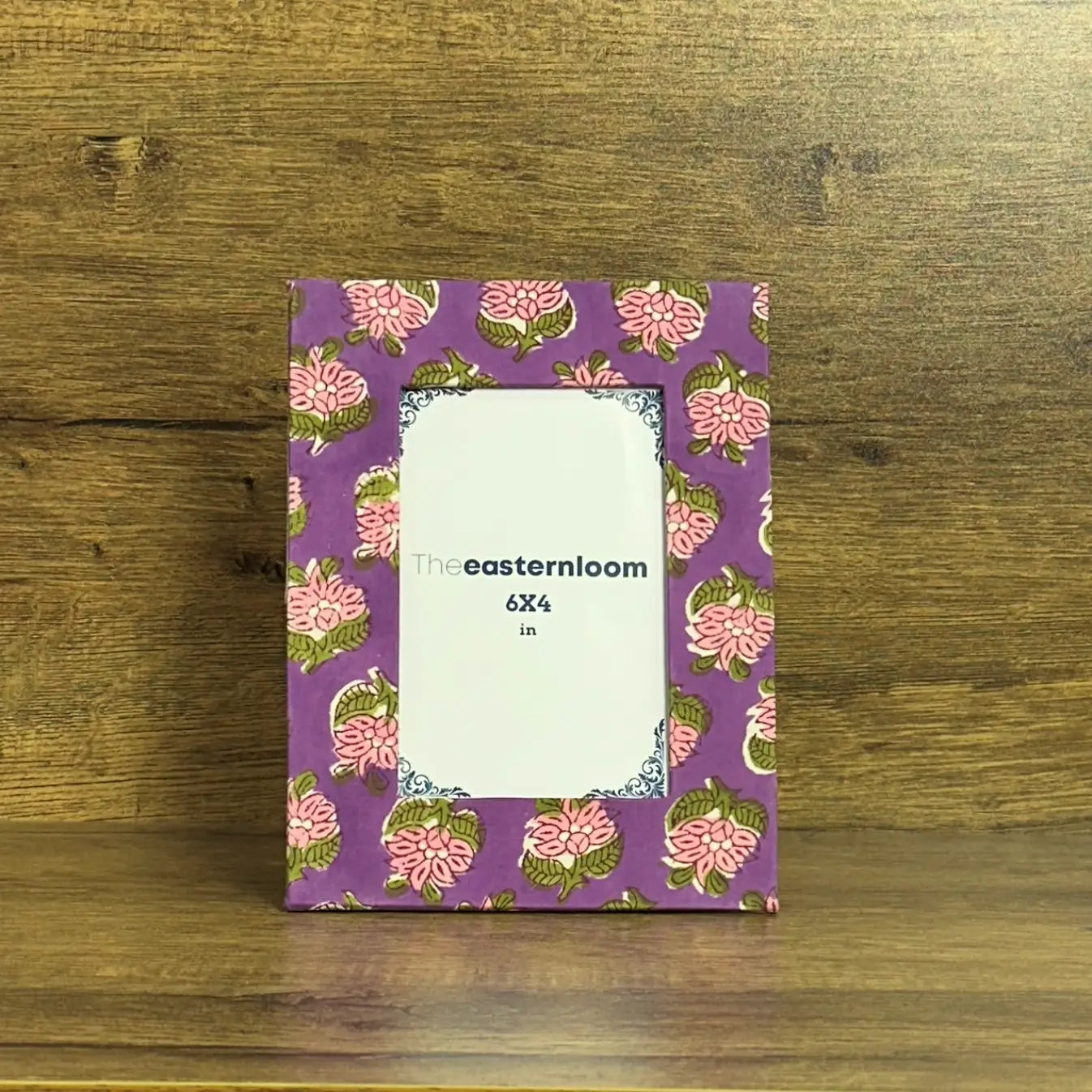Picture Frame Cotton Fabric Wrapped Desktop Photo Frame | Floral Print Handmade Recycle Paper Stand Sustainable Gift Idea Eco Friendly Decor
