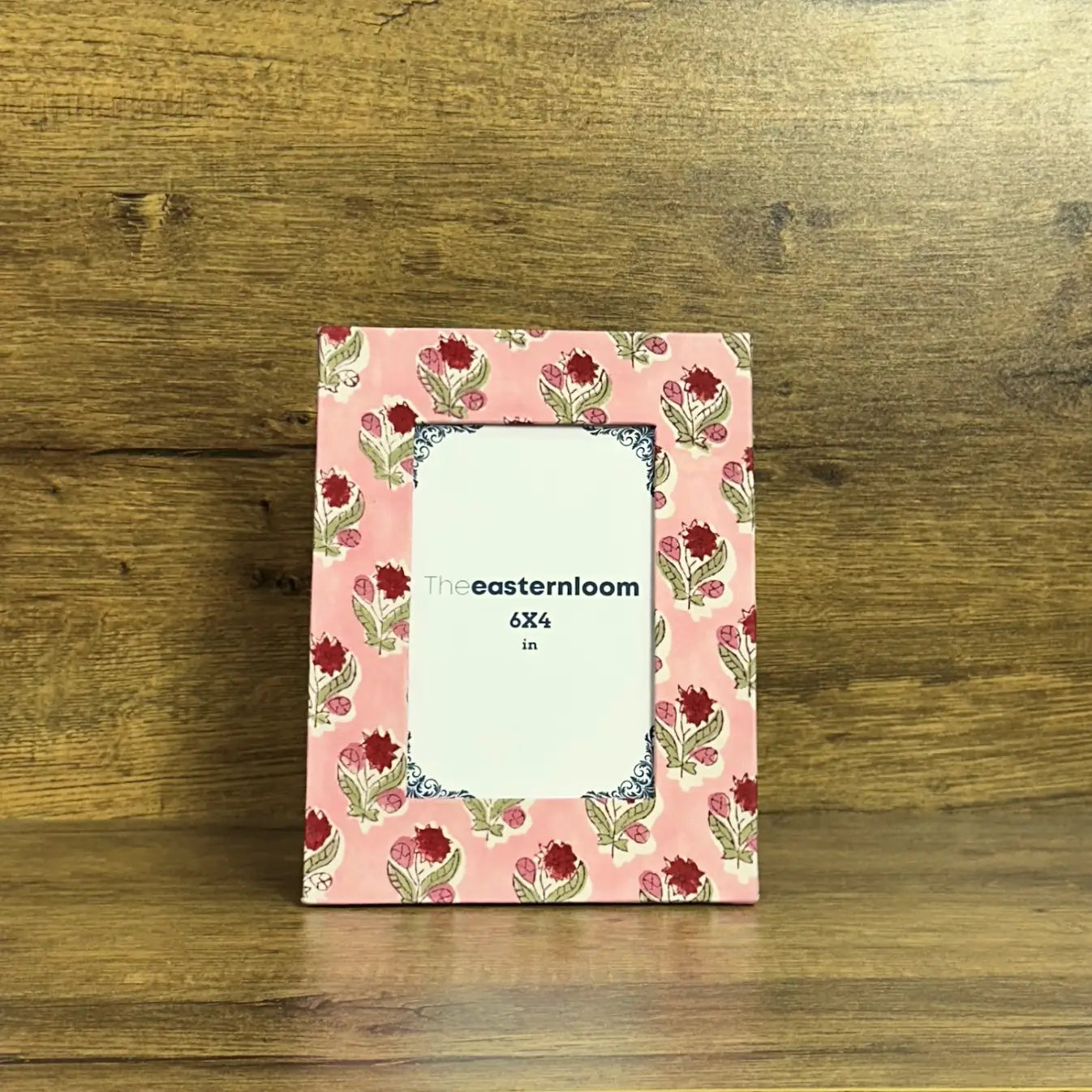 Picture Frame Cotton Fabric Wrapped Desktop Photo Frame | Floral Print Handmade Recycle Paper Stand Sustainable Gift Idea Eco Friendly Decor