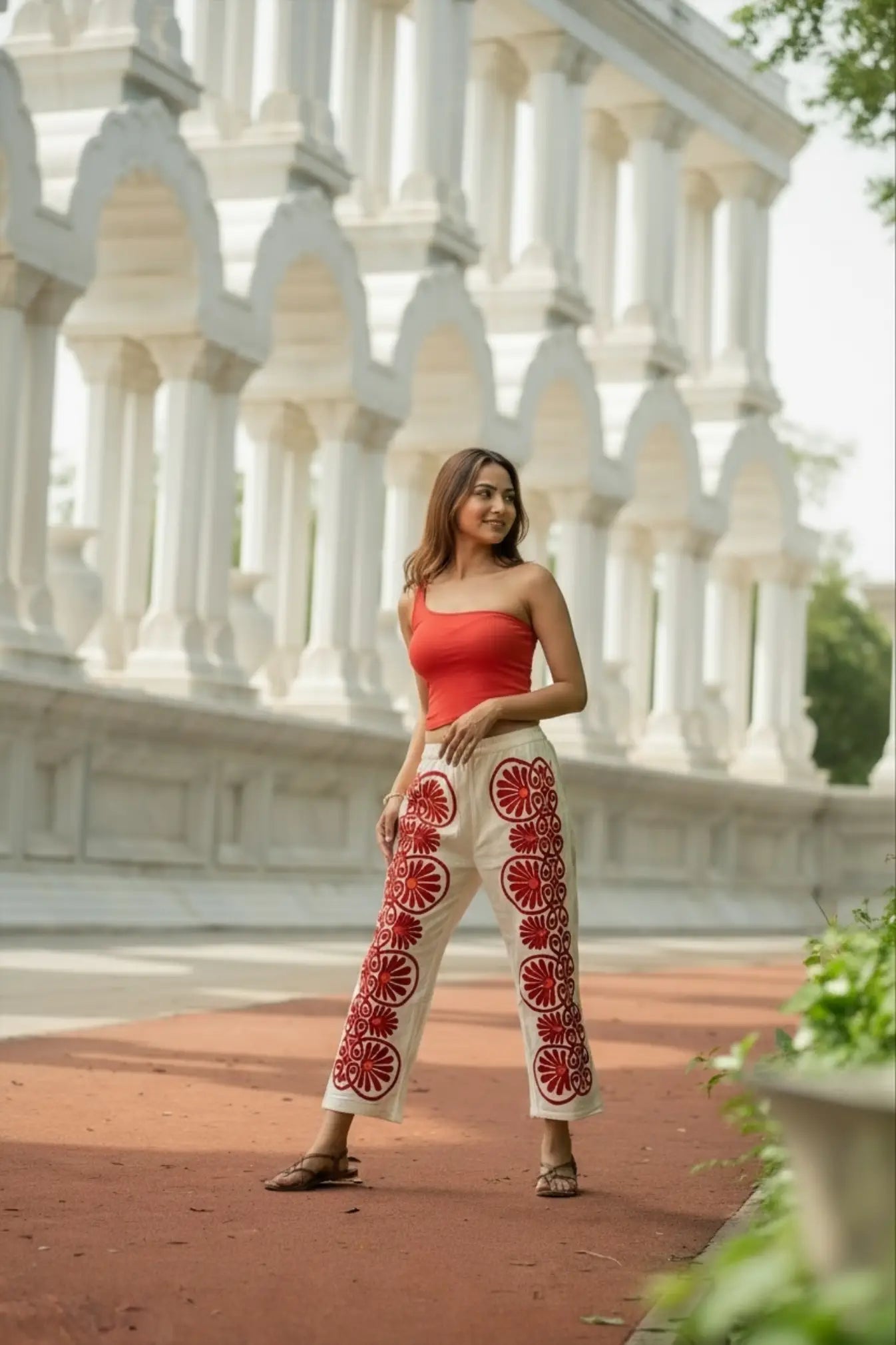 Cotton Suzani Embroidery Women Pajama | Hand Embroidered Floral Hippie Pant | Handcrafted Boho Loungewear Trouser One Size | Gift for Her