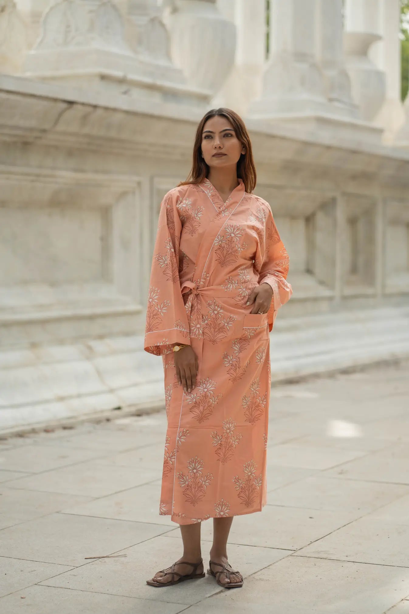 Luxury Cotton Kimono Robe for Women | Long Dressing Gown, Soft Breathable Loungewear, Sleepwear, Bridesmaid & Beach Resort Wear Gift for Her