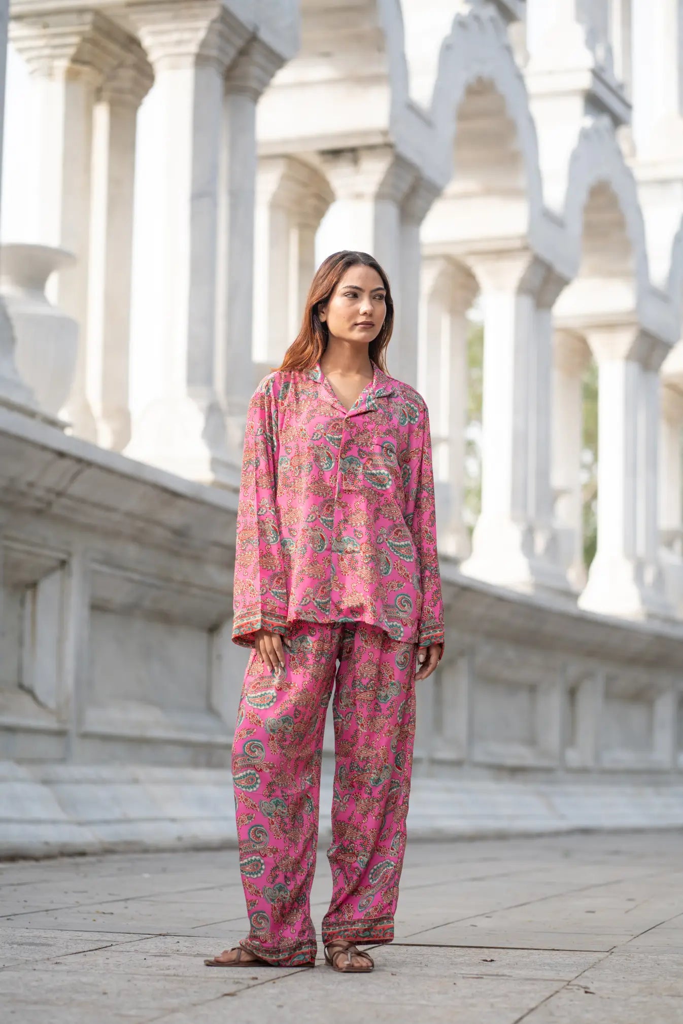 Luxury Silk Blend Women's Pajama Set | Soft Breathable Loungewear Sleepwear | Bridesmaid PJs, Side Pocket & Travel Bag, Perfect Gift for Her