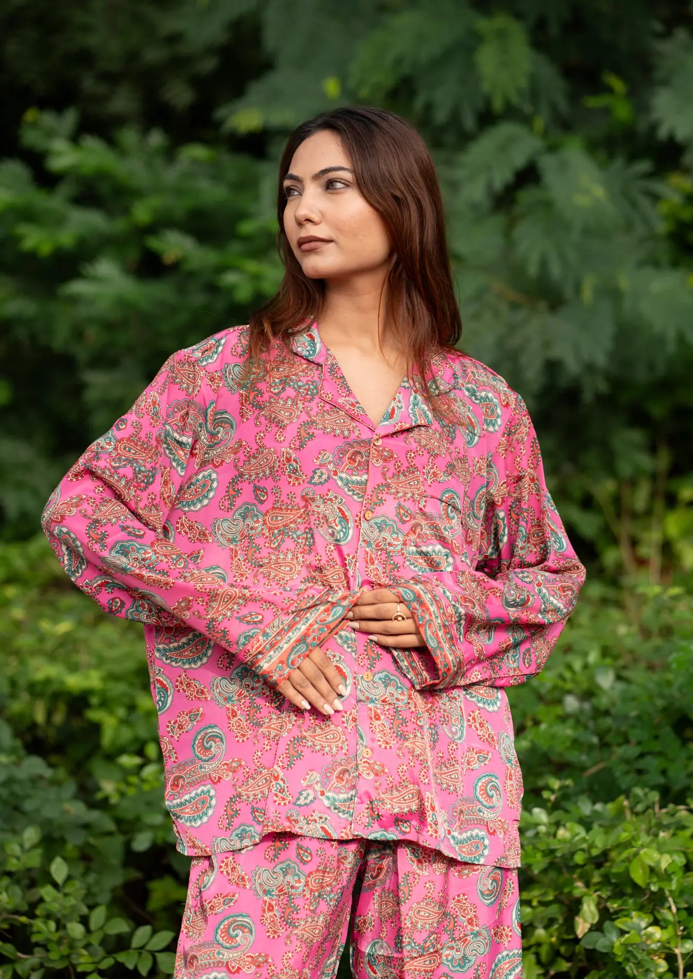 Luxury Silk Blend Women's Pajama Set | Soft Breathable Loungewear Sleepwear | Bridesmaid PJs, Side Pocket & Travel Bag, Perfect Gift for Her