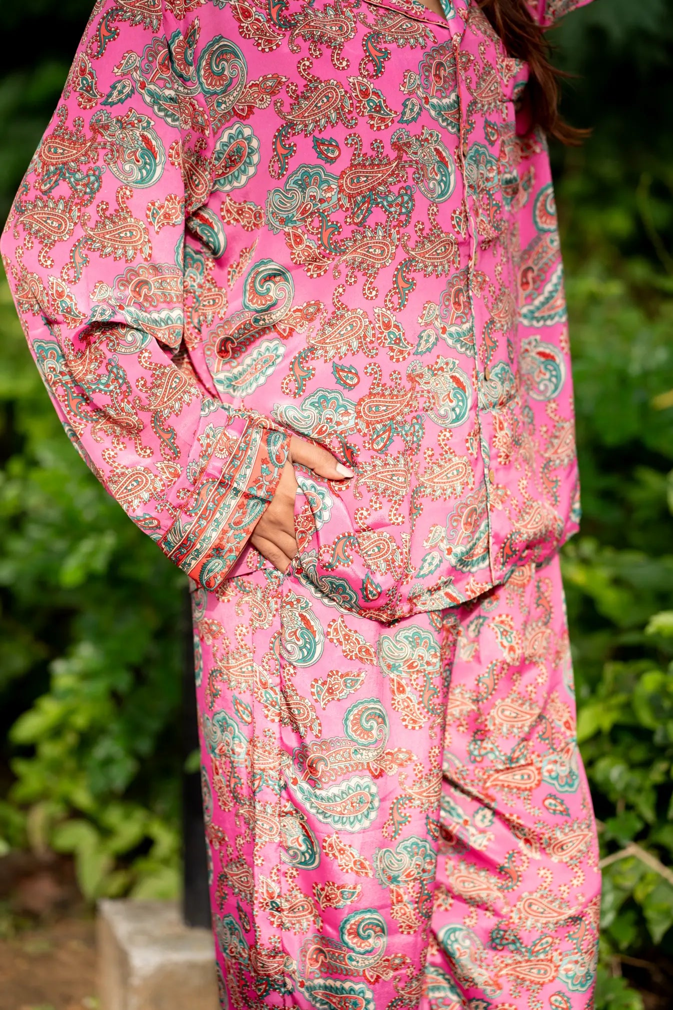 Luxury Silk Blend Women's Pajama Set | Soft Breathable Loungewear Sleepwear | Bridesmaid PJs, Side Pocket & Travel Bag, Perfect Gift for Her