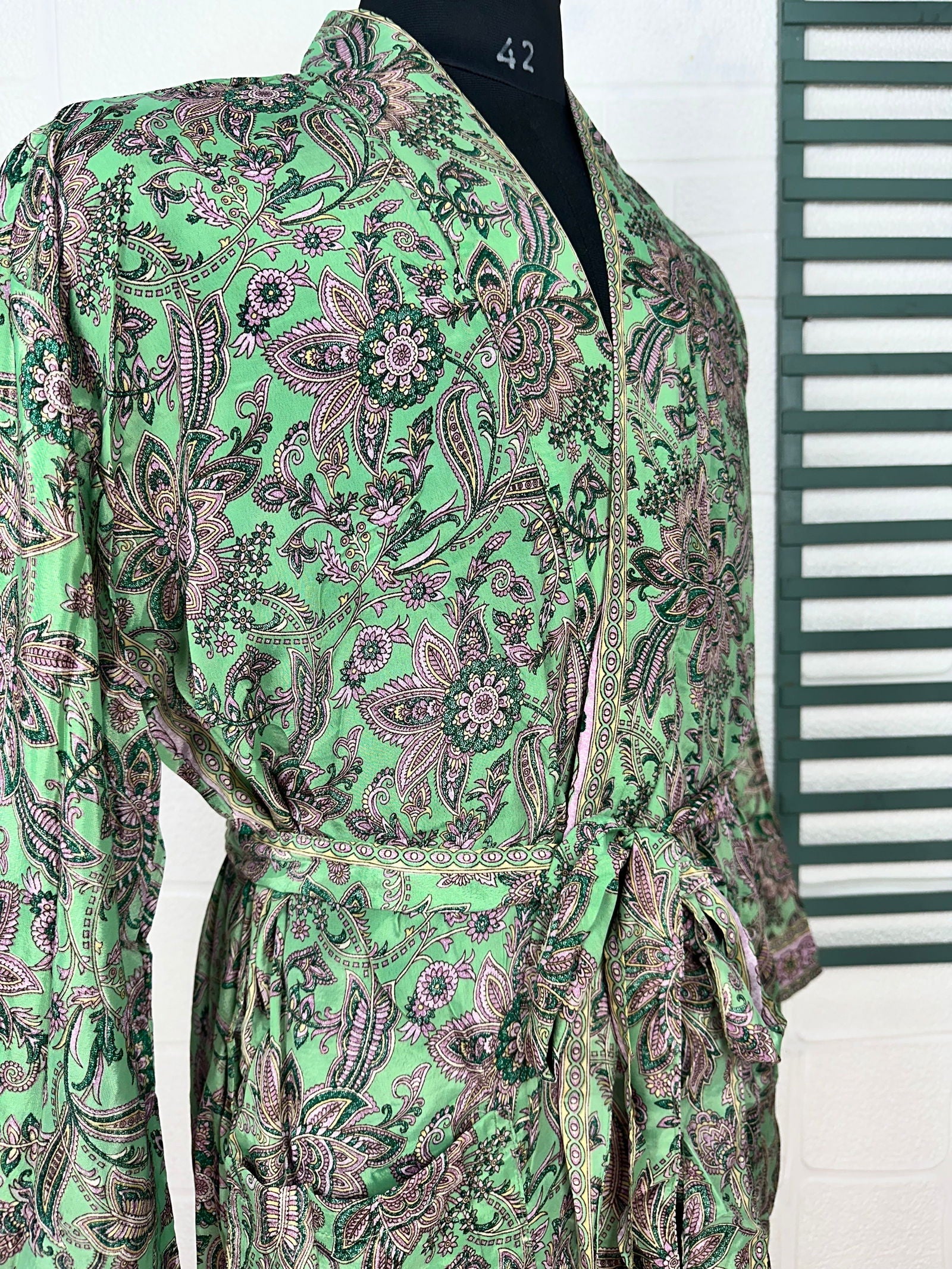 Boho Men Patola Soft Silk Kimono Man Regal House Beach Robe