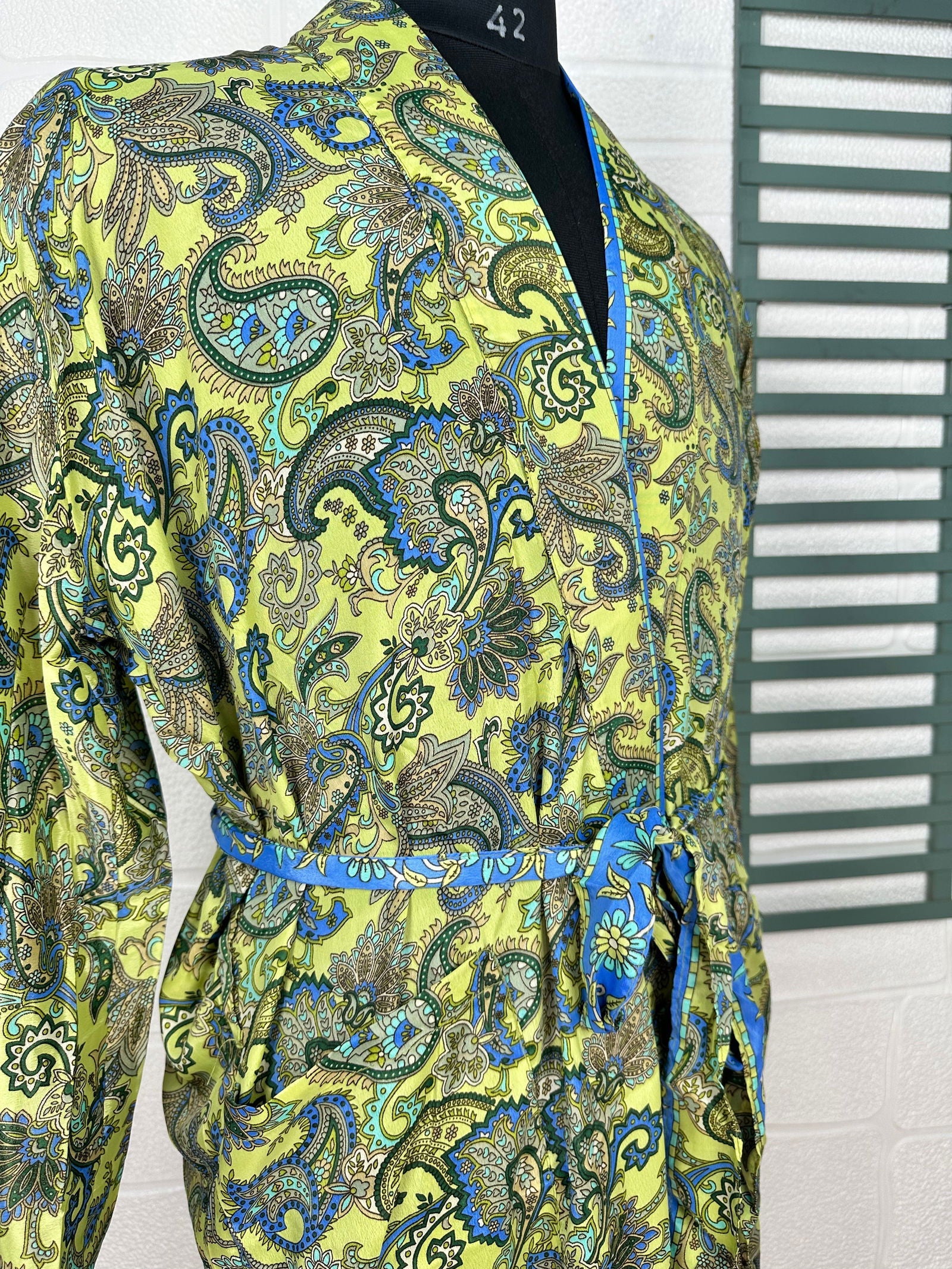 Boho Men Patola Soft Silk Kimono Man Regal House Beach Robe