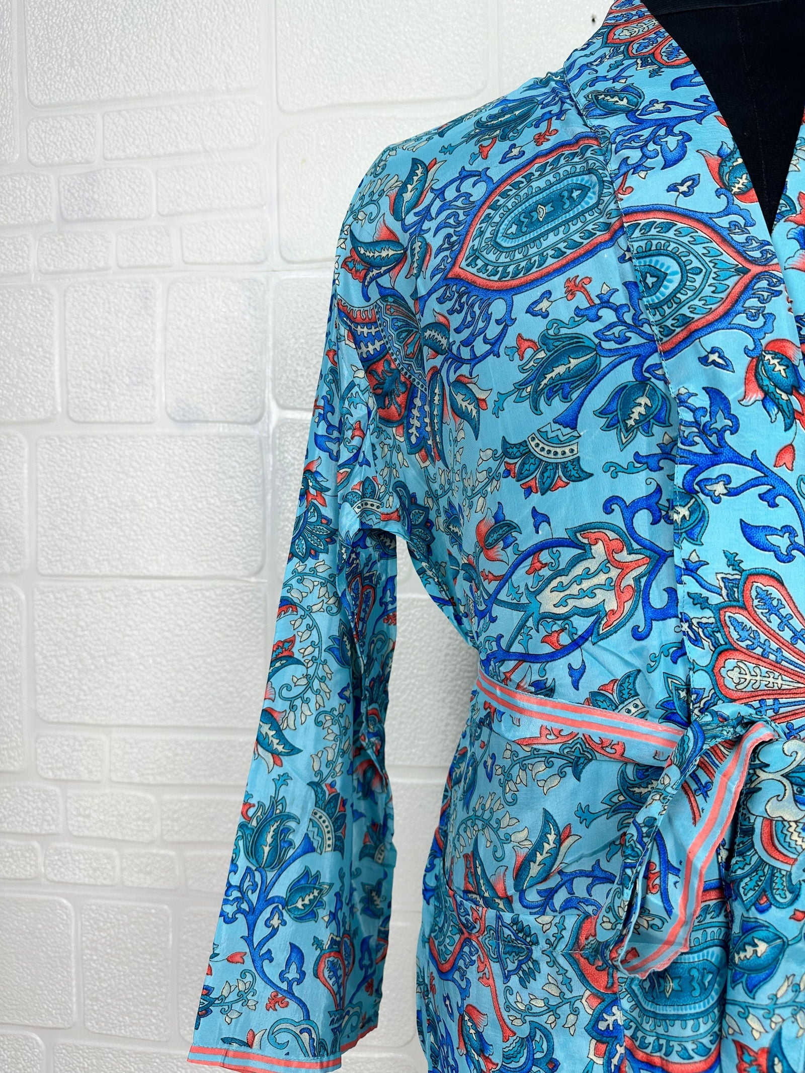 Boho Men Patola Soft Silk Kimono Man Regal House Beach Robe