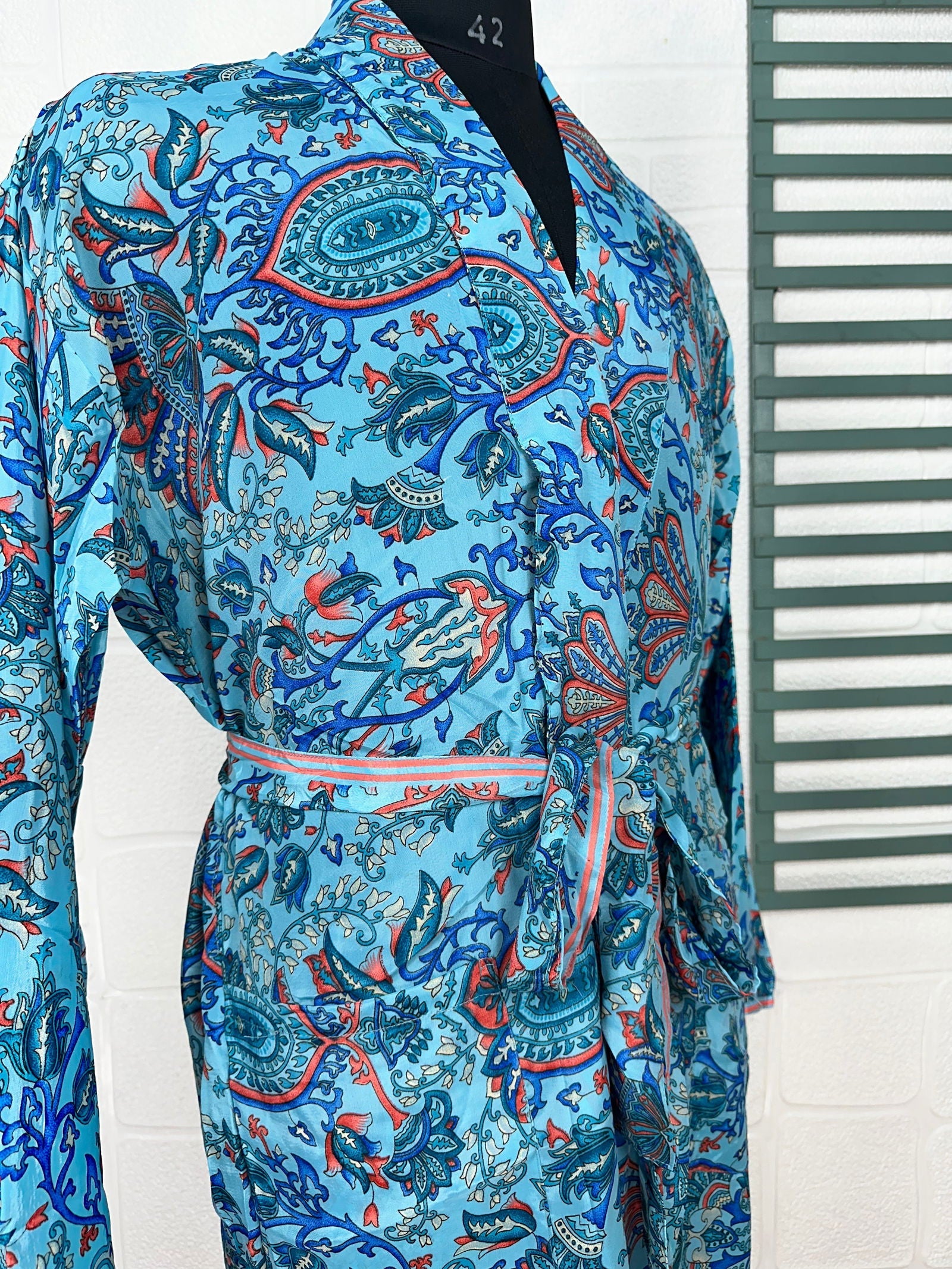 Boho Men Patola Soft Silk Kimono Man Regal House Beach Robe