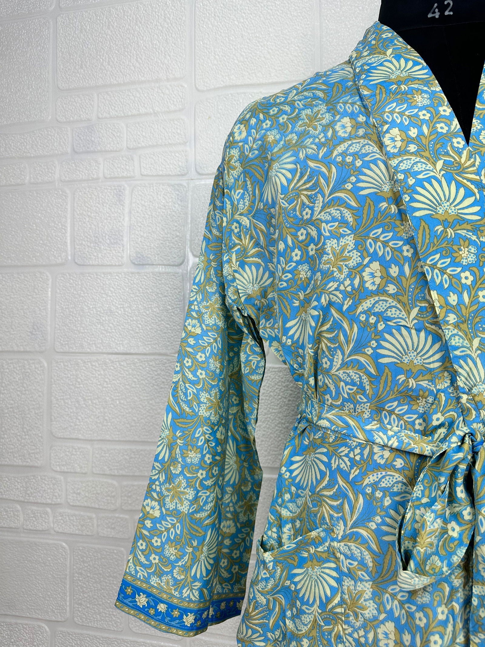 Boho Men Patola Soft Silk Kimono Man Regal House Beach Robe
