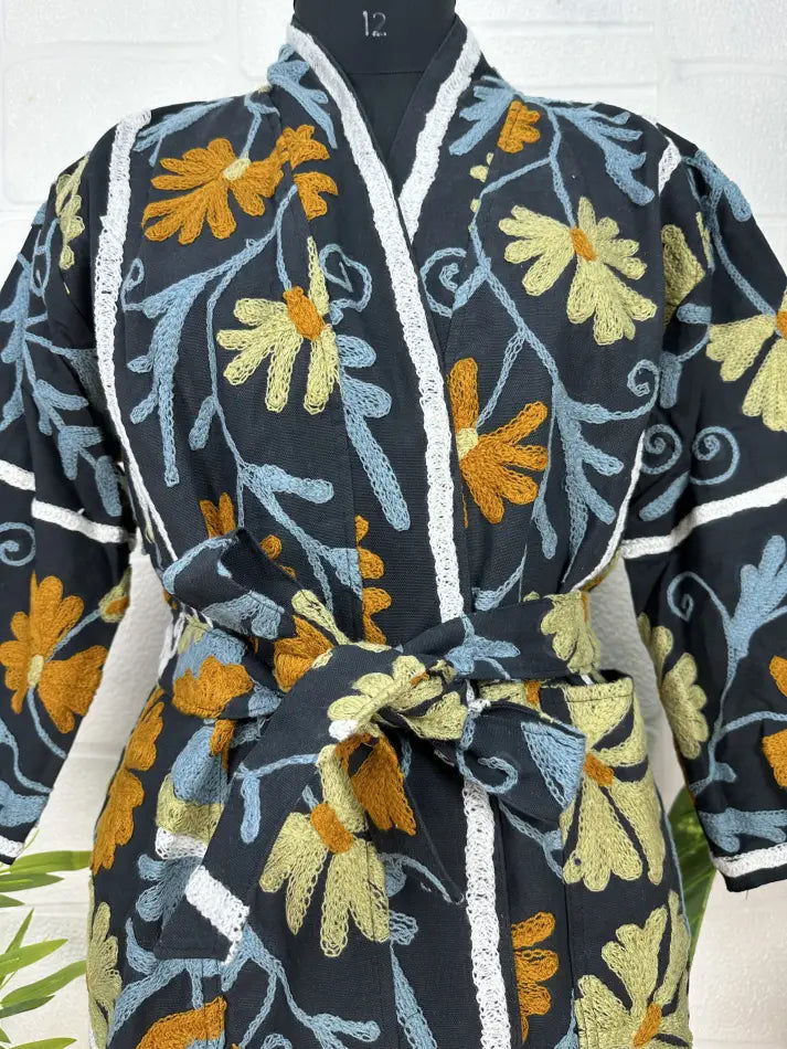 Handmade Suzani Embroidery Jacket Bohemian Style Artisan Made Jacket | Vibrant Floral Patterns | Gift For Her