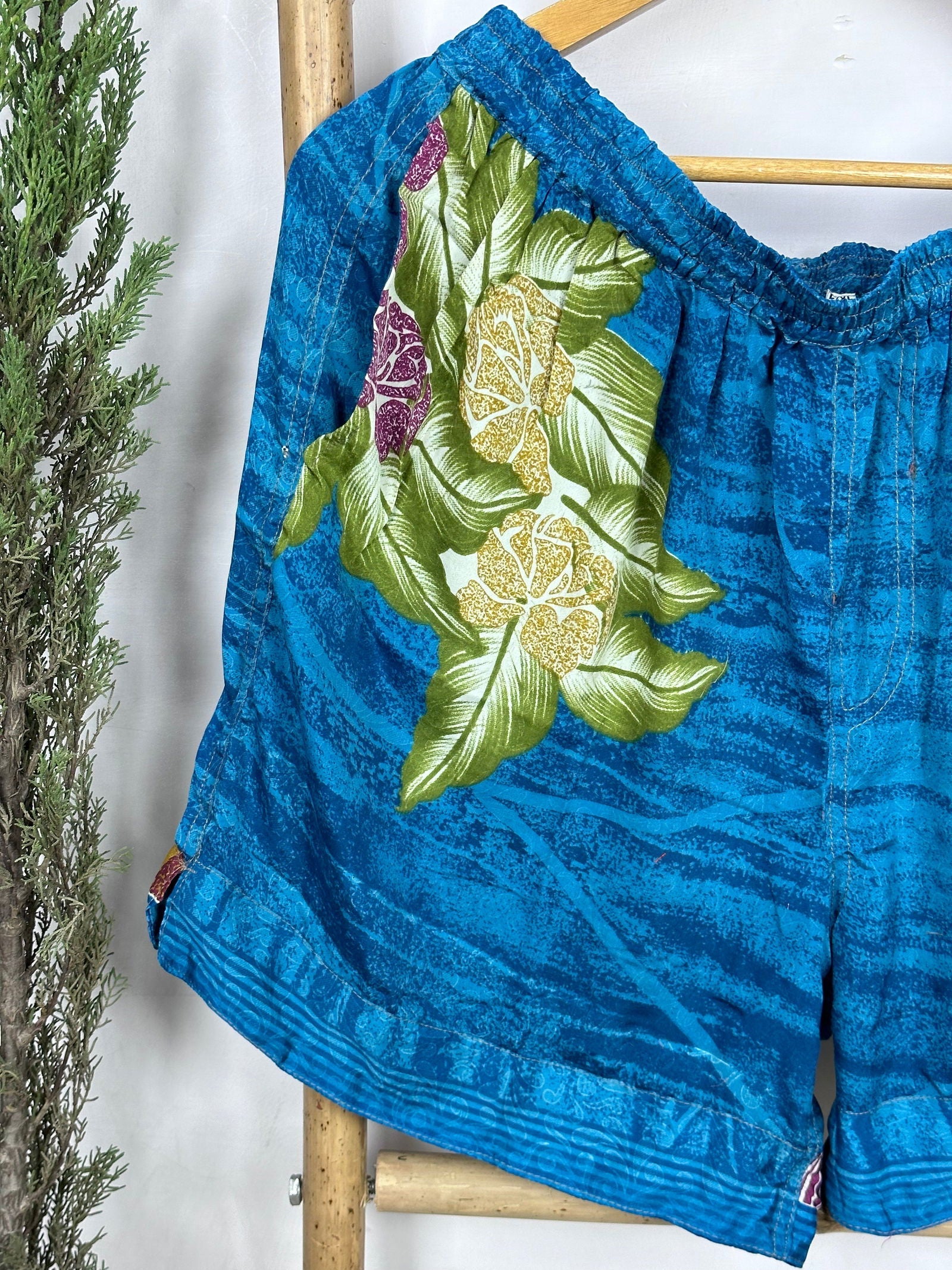 Men's Silk Blend Boho Long Boxer, Nightwear, Loungewear ,Beachwear ,Housewear ,Fitnesswear ,Holidays wear or Everyday Use | L/XL Size