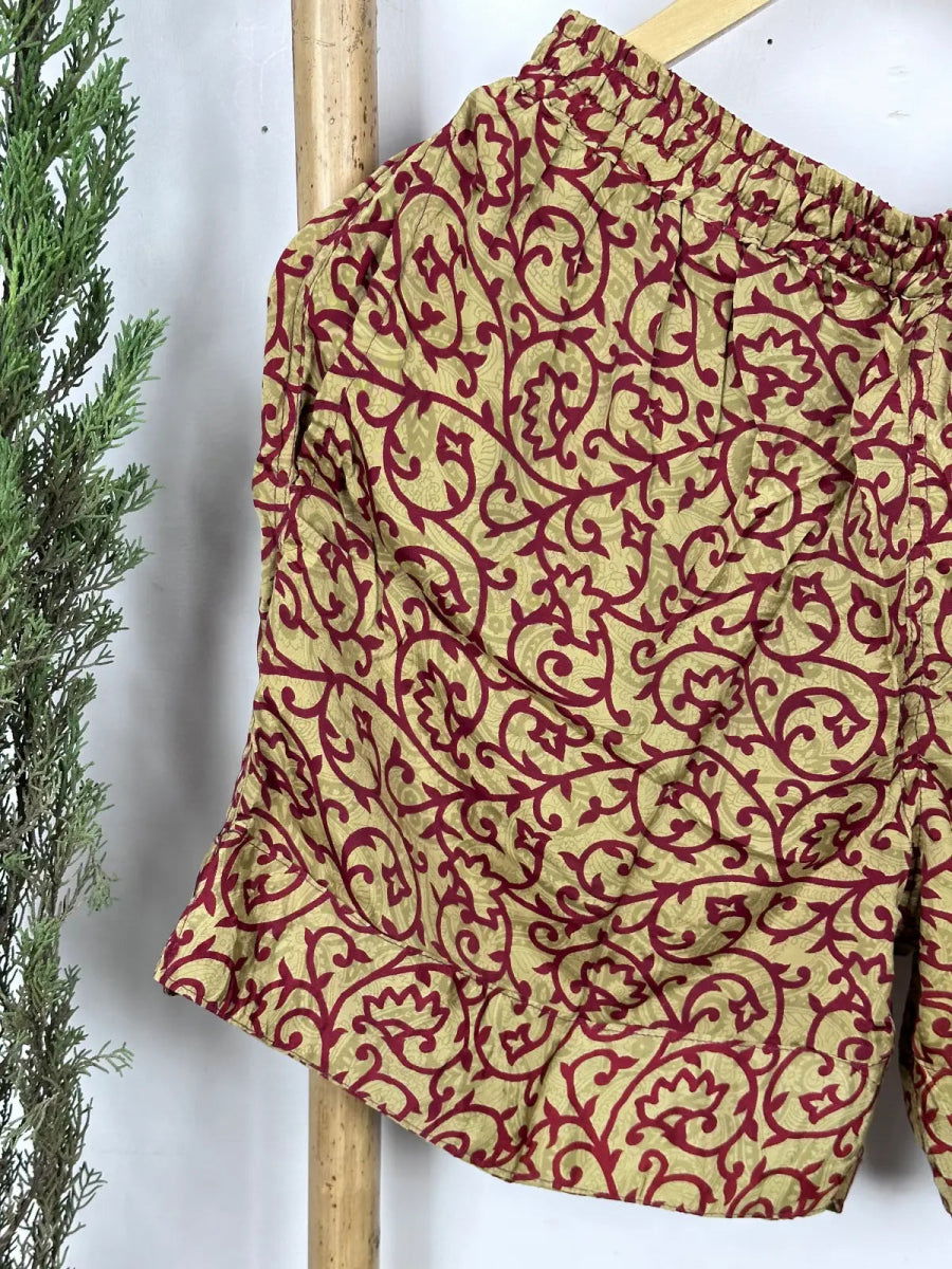 Men's Silk Blend Boho Short Boxer, Nightwear, Loungewear ,Beachwear ,Housewear ,Fitnesswear ,Holidays wear or Everyday Use | S/M Size