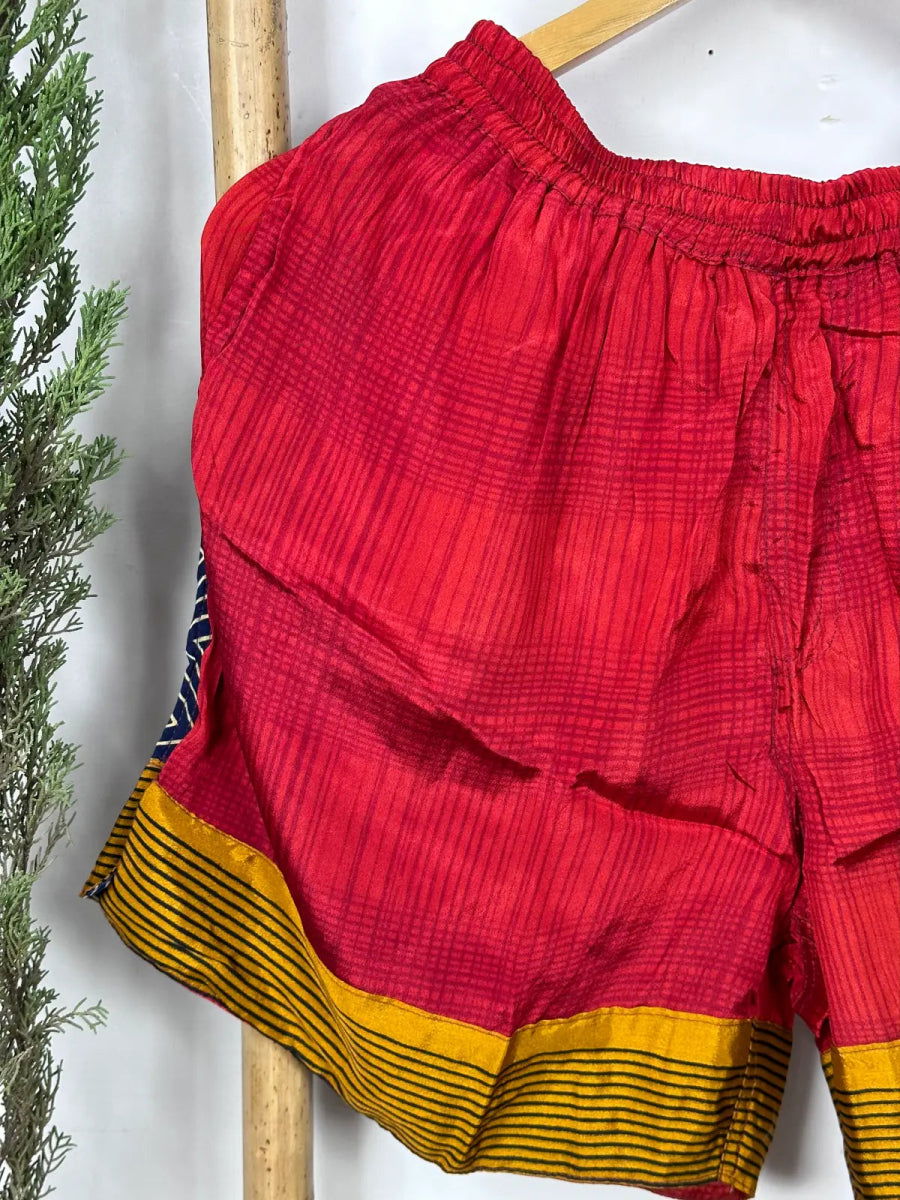 Men's Silk Blend Boho Short Boxer, Nightwear, Loungewear ,Beachwear ,Housewear ,Fitnesswear ,Holidays wear or Everyday Use | S/M Size