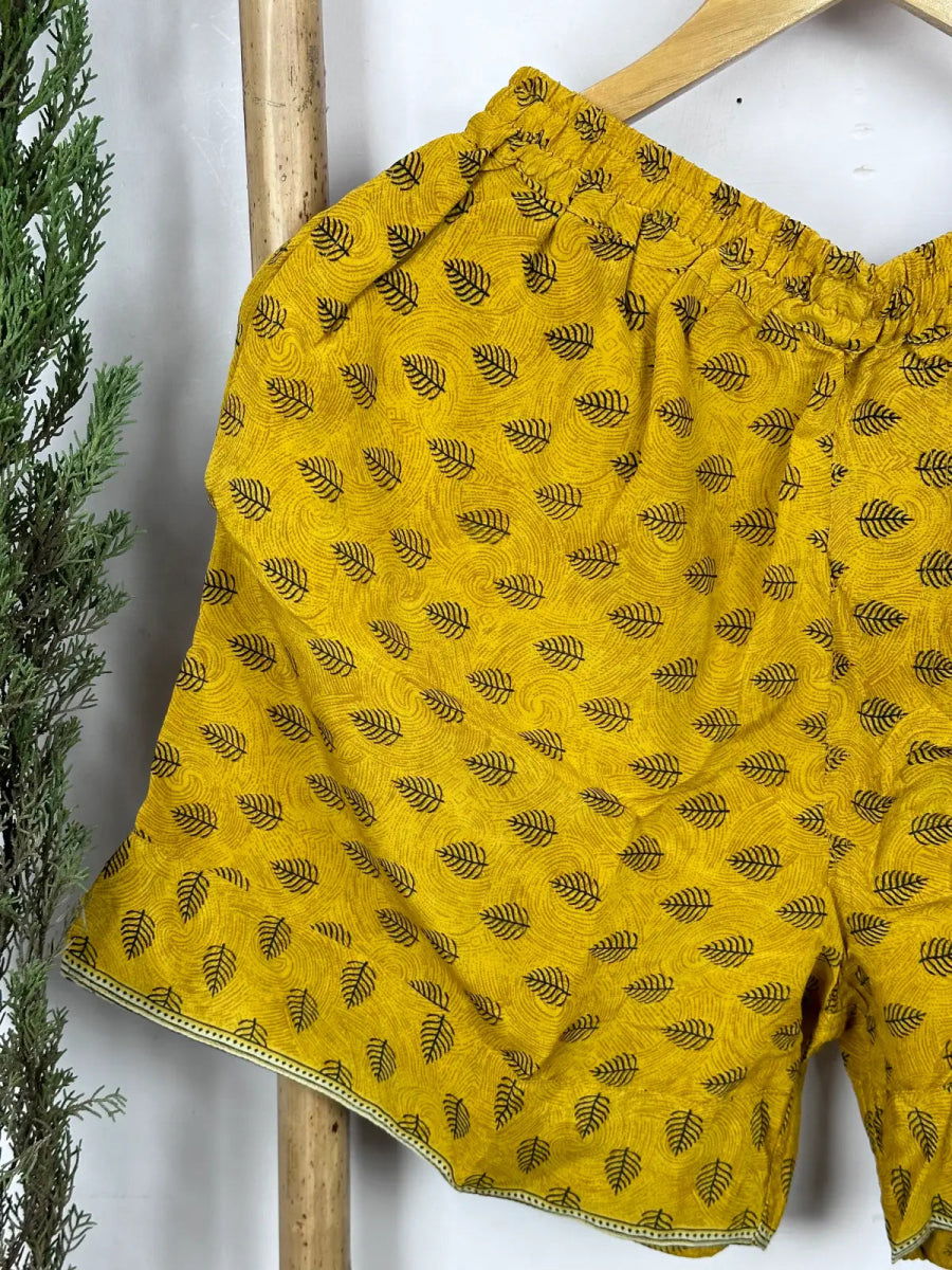 Men's Silk Blend Boho Short Boxer, Nightwear, Loungewear ,Beachwear ,Housewear ,Fitnesswear ,Holidays wear or Everyday Use | S/M Size