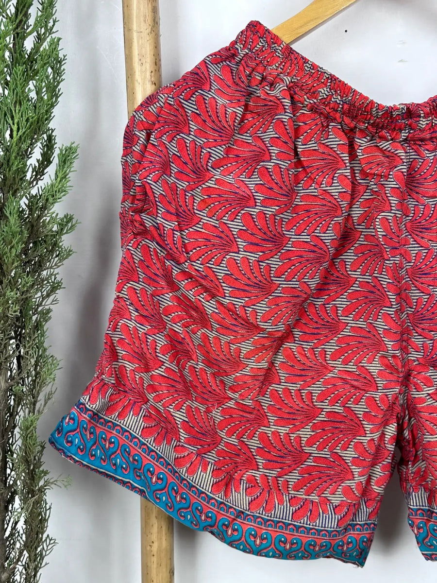 Men's Silk Blend Boho Short Boxer, Nightwear, Loungewear ,Beachwear ,Housewear ,Fitnesswear ,Holidays wear or Everyday Use | S/M Size